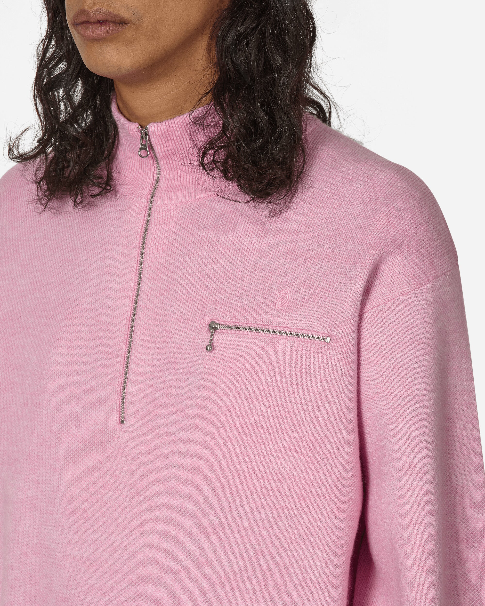 Stüssy Half Zip Mock Neck Sweater Pink - Slam Jam® Official Store