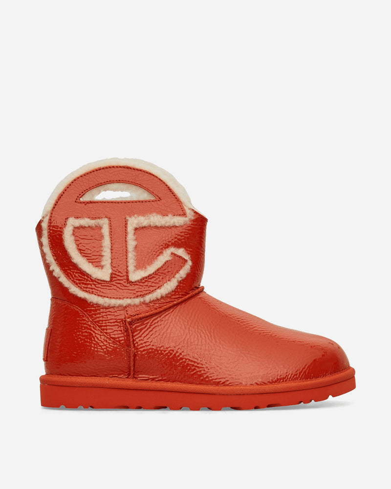 Telfar Logo Mini Crinkle Leather Boots Spicy Pumpkin