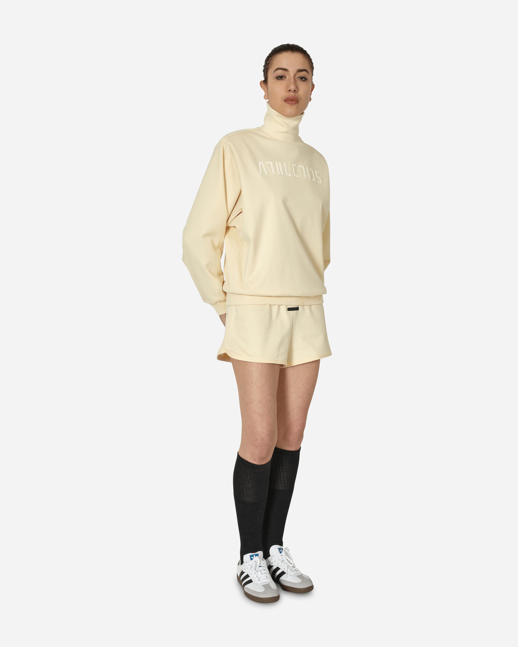 adidas Athletics Mock Pale Yellow Sweatshirts Crewneck IS8714 001