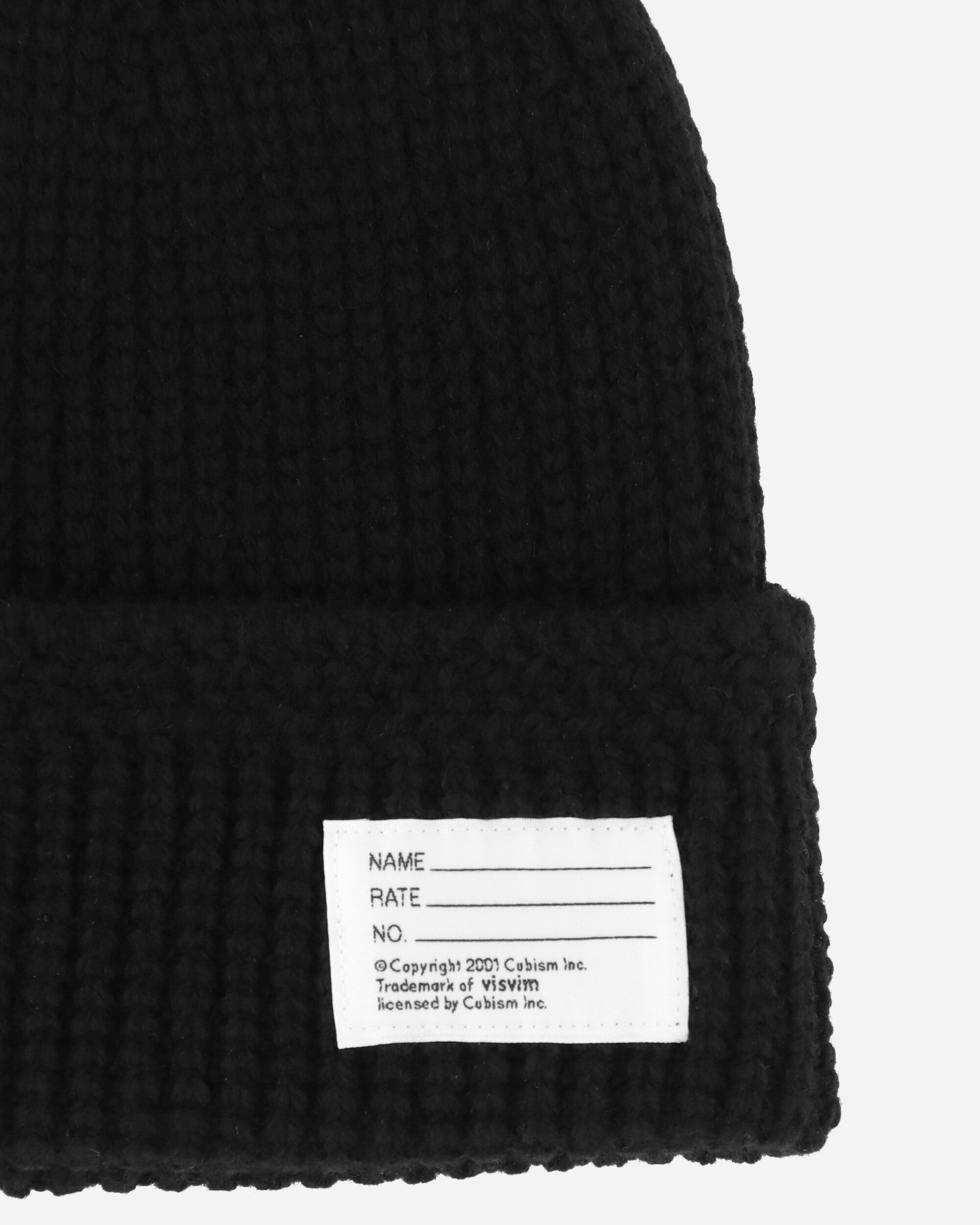 visvim Knit Beanie (W/Ws) Black Hats Beanies 0123203003013 1