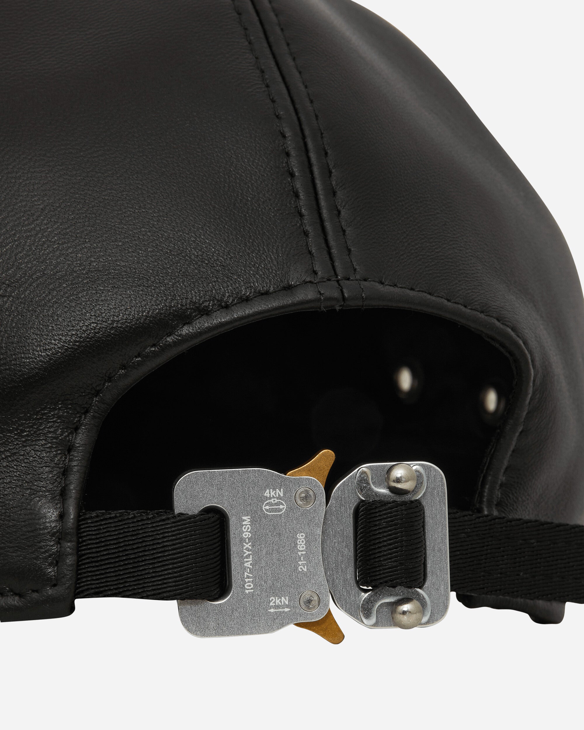 1017 ALYX 9SM Leather Baseball Cap Black Hats Caps AAUHA0021LE02 BLK0001