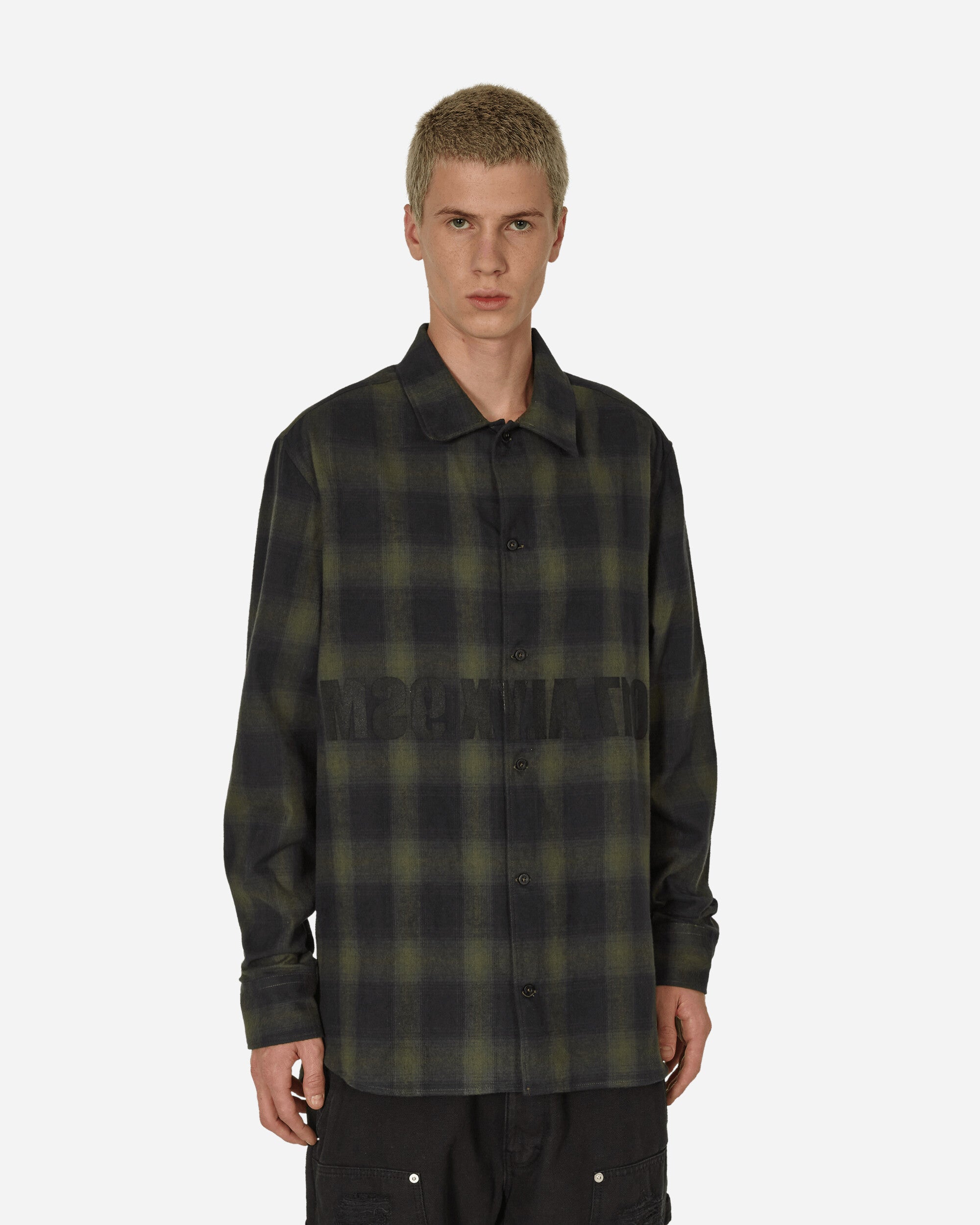 Graphic Flannel Shirt Military Green