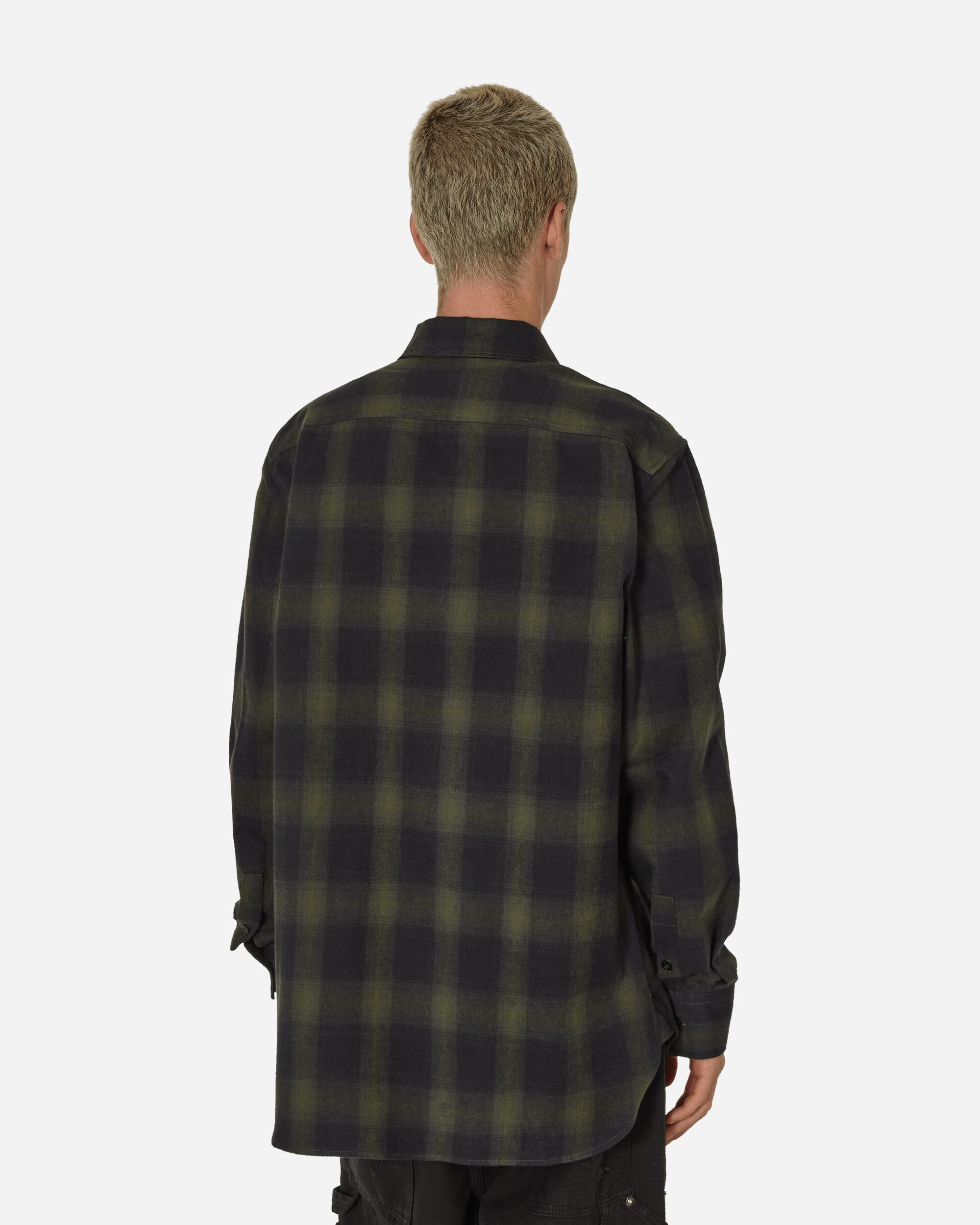 1017 ALYX 9SM Graphic Flannel Shirt Military Green Shirts Longsleeve Shirt AAMSH0213FA02 MTY0001