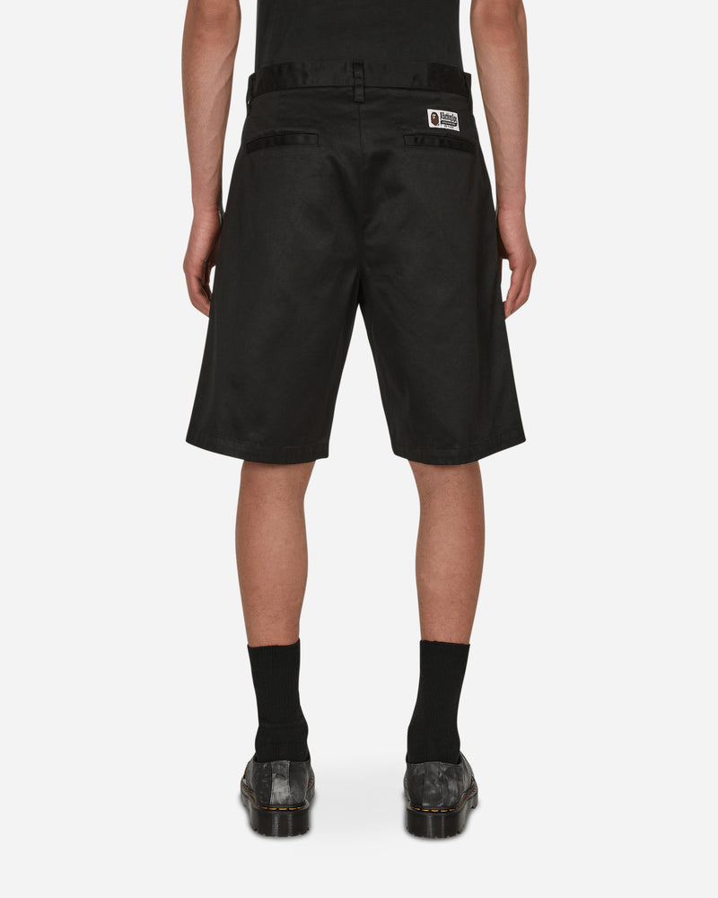 A Bathing Ape One Point Wide Fit Chino Black Shorts Short 1I30153021 BLACK