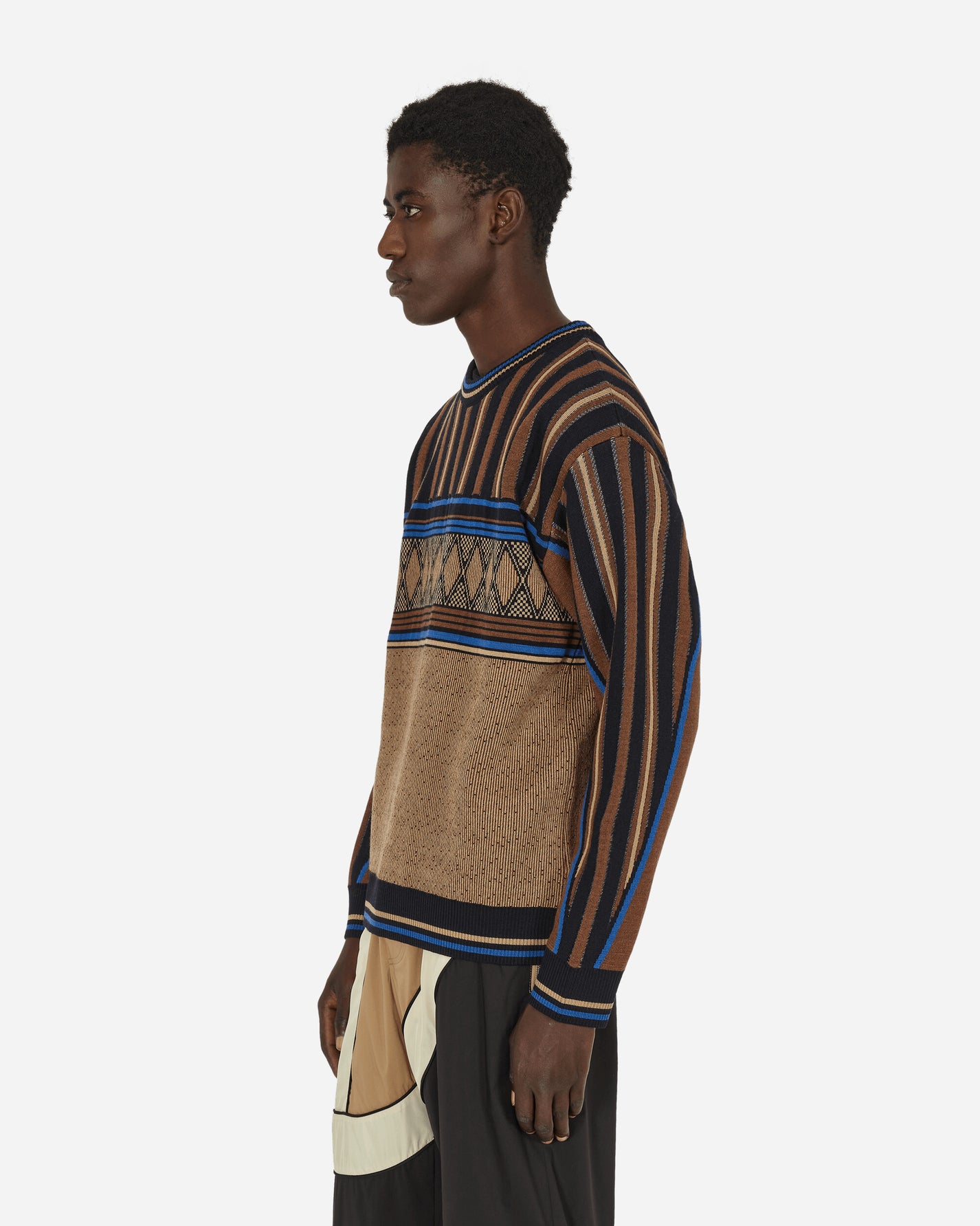 Ahluwalia Kuti Knitted Crew Brown Sweatshirts Crewneck AHLU-KN011AW23-YA01 BR