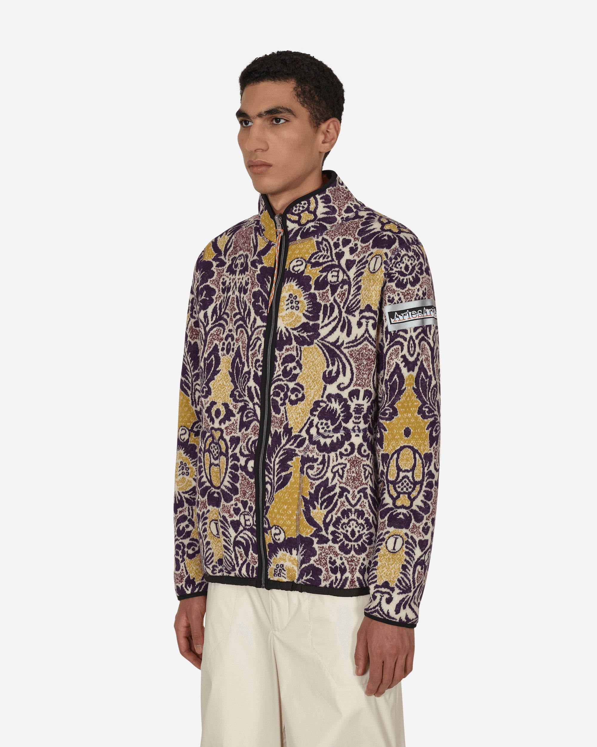 Aries Fleur Fleece Zip Through Multi Coats and Jackets Jackets FTAR70005 MLT