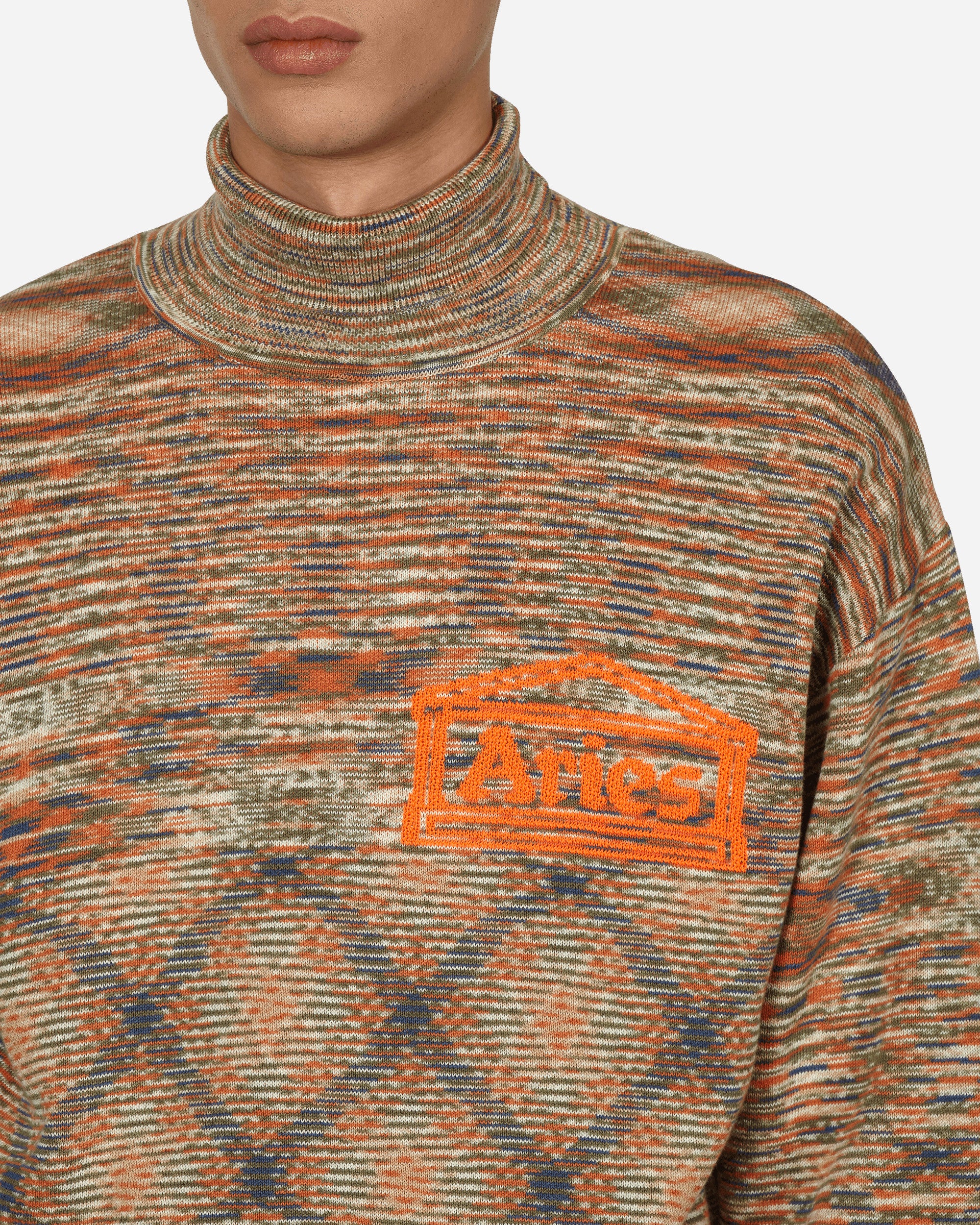 Aries Temple Space Dye Turtleneck Knit Multi Knitwears Sweaters FTAR20023 MLT
