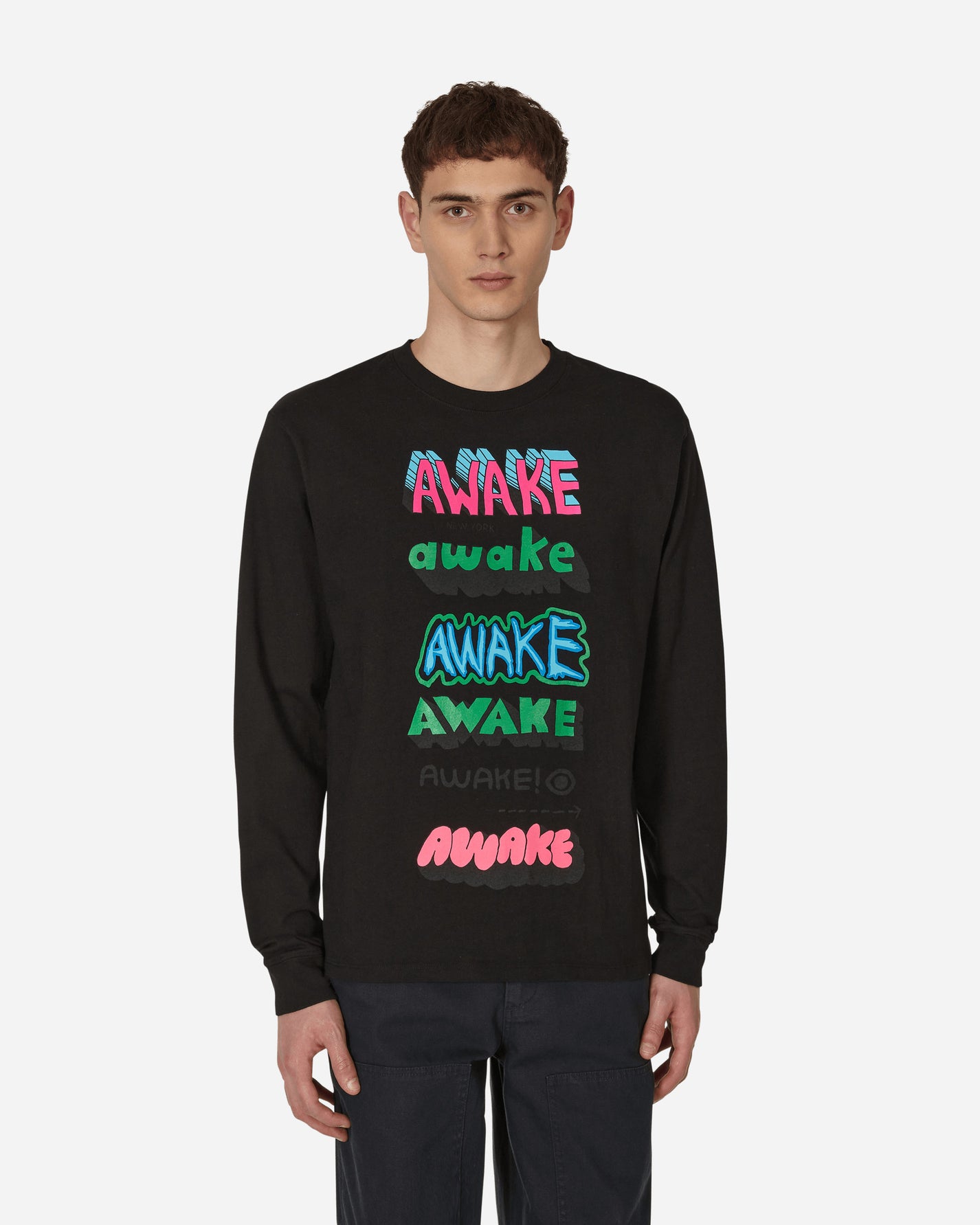 Awake NY Stefan Meier X Awake Ny Printed Long Sleeve Black Shirts Longsleeve Shirt AWK-FW22-TS004 BLA