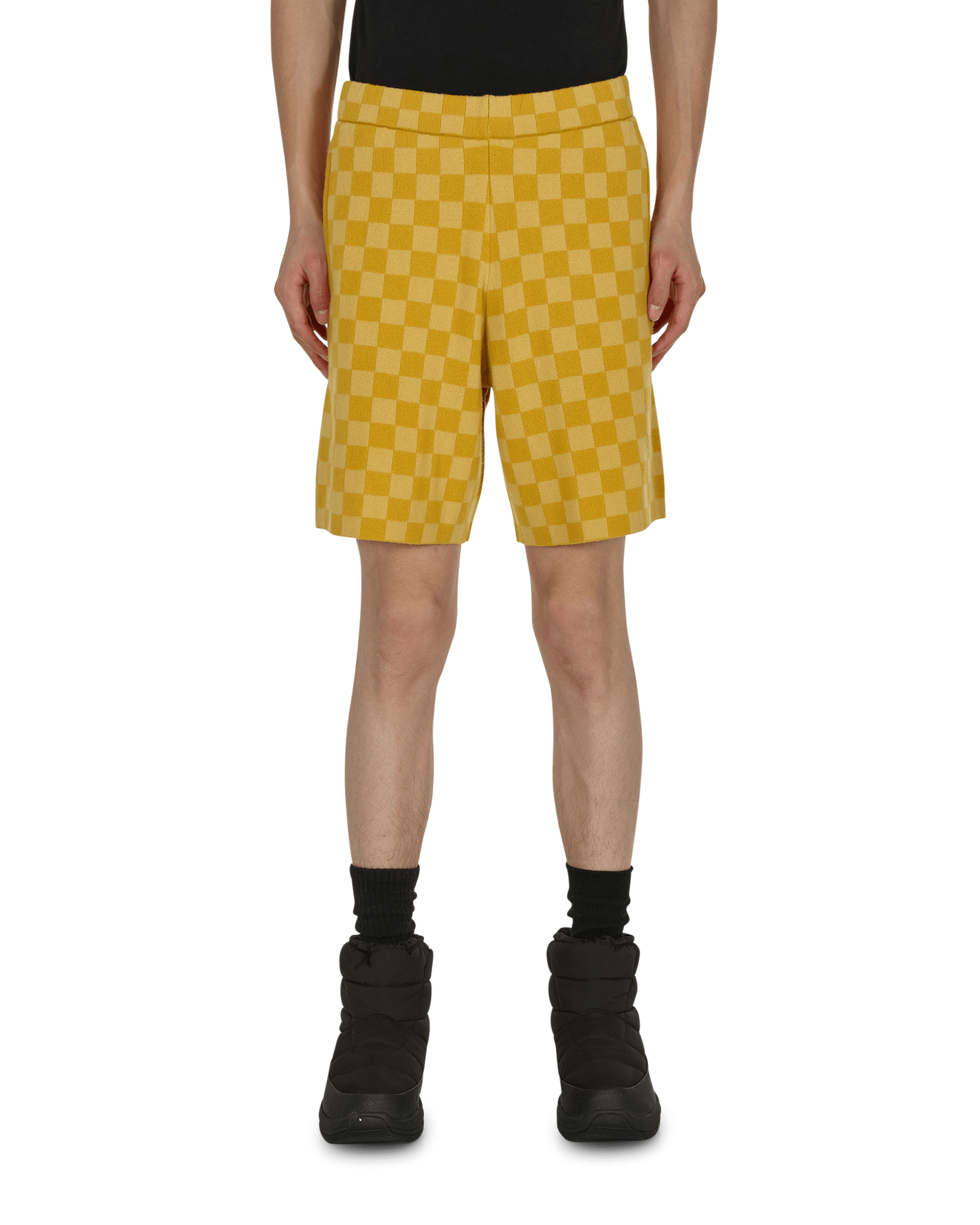 Bode Duotone Checkerboard Yellow Shorts Short MR24KT08MW001 700