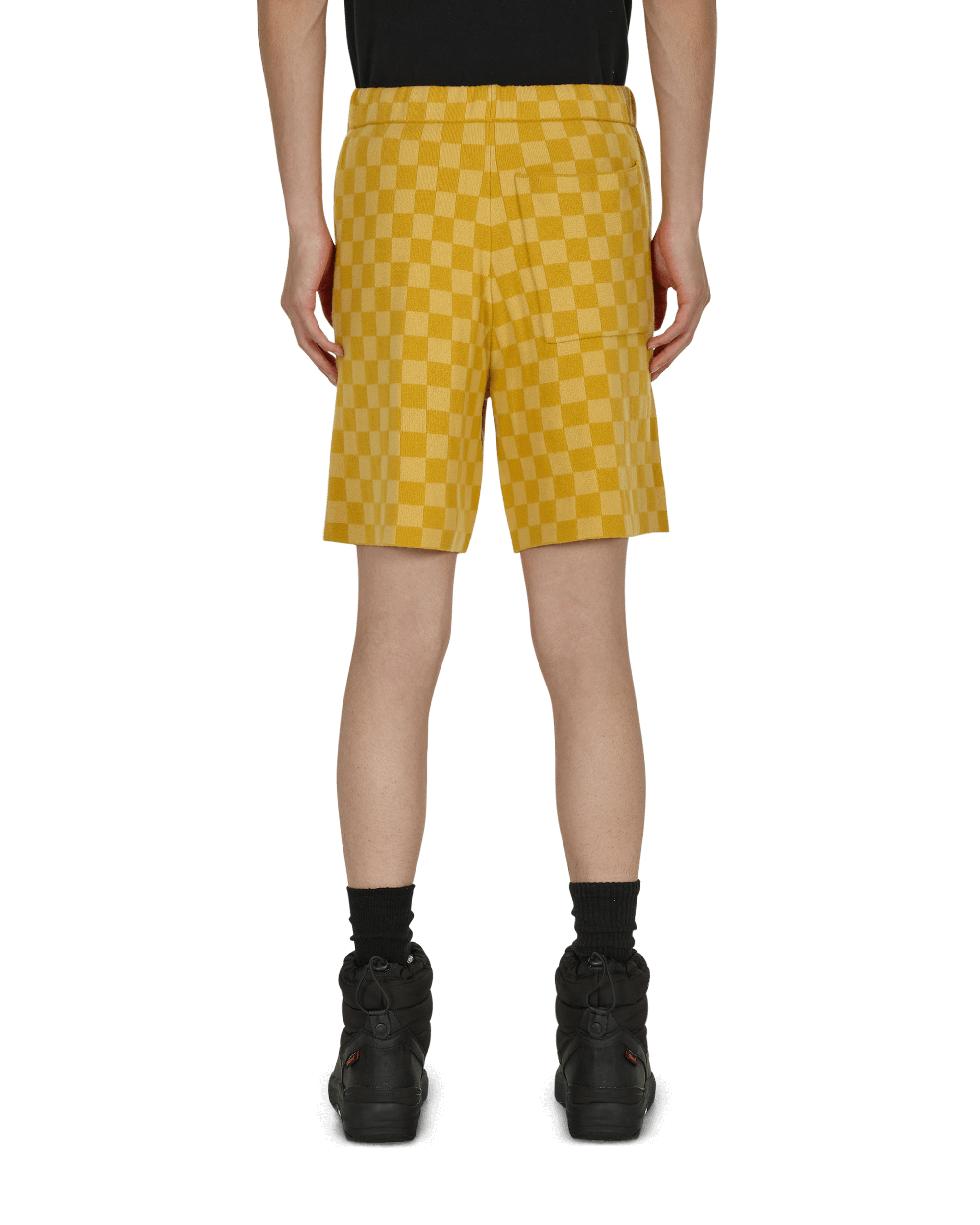 Bode Duotone Checkerboard Yellow Shorts Short MR24KT08MW001 700