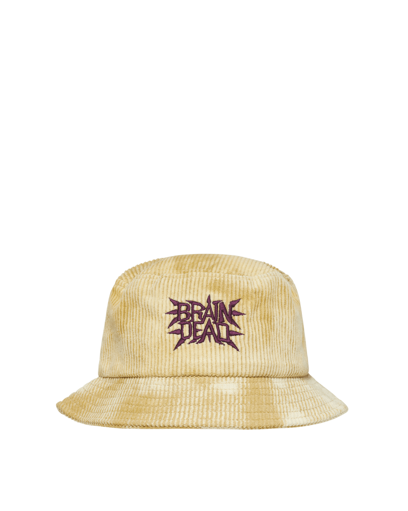 Spikey Bleached Cord Bucket Hat Yellow