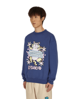 Brain Dead Relaxed Cat Crewneck Washed Navy Sweatshirts Crewneck BDF21T10001950 NY02