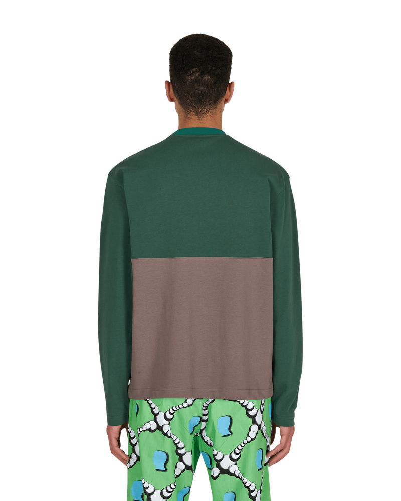Brain Dead Embroidered Football Forest Green T-Shirts Longsleeve BDP21T01001803 GR02
