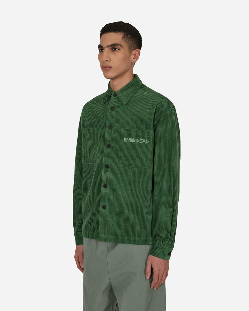 Brain Dead Trademark Wide Wale Snap Green Shirts Longsleeve BDP22T25002260 GR01