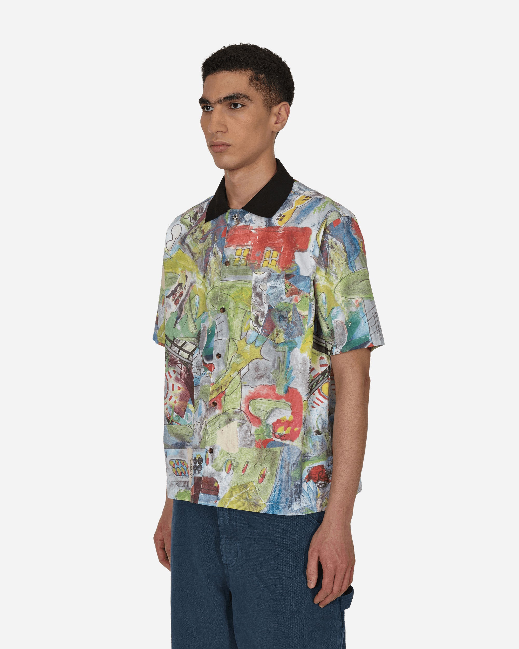 Brain Dead Leomis World Short Sleeve Button Up Shirt Multi Shirts Shortsleeve BDS22T11002337 MP01