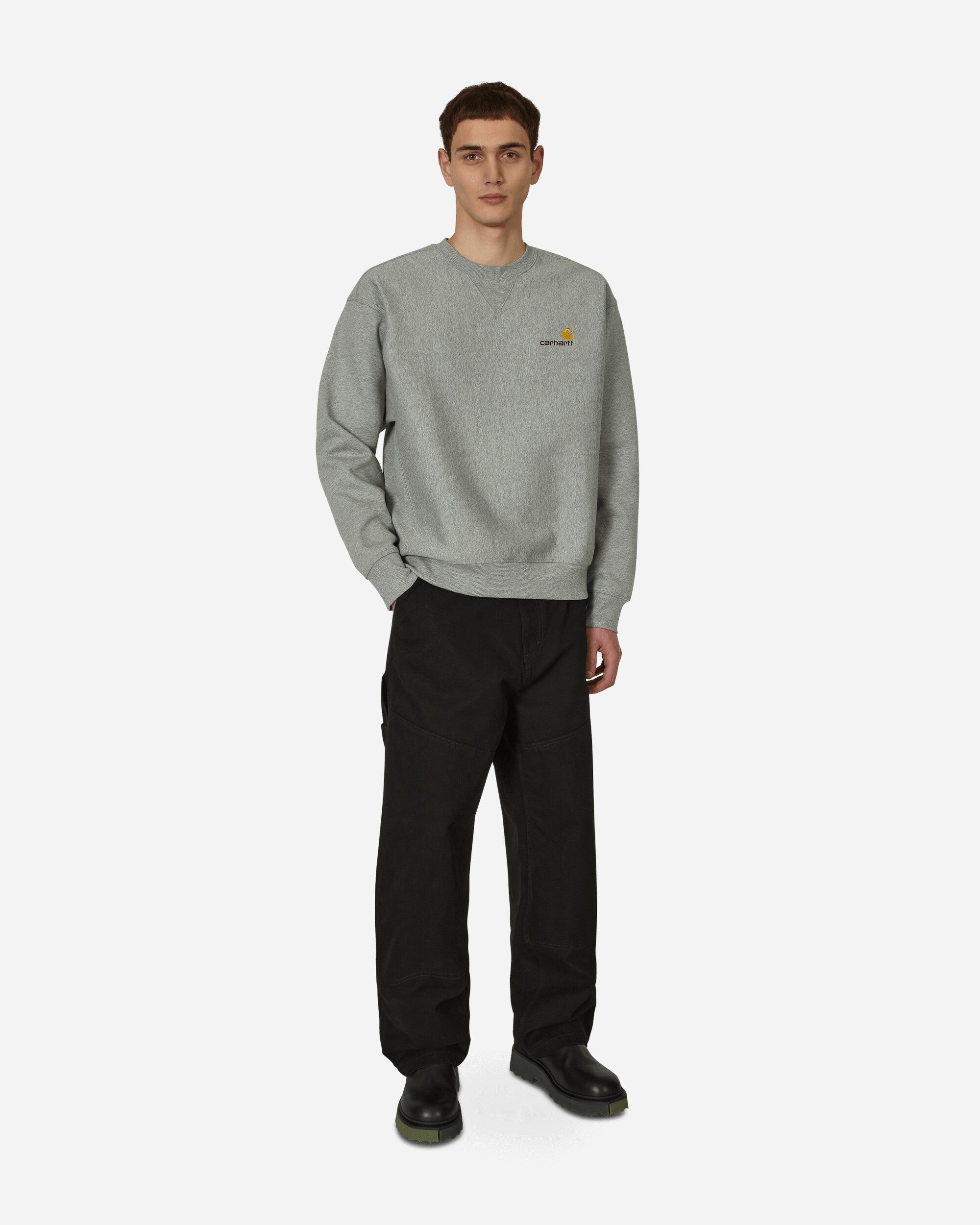 Carhartt Wip American Script Sweat Grey Heather Sweatshirts Crewneck I025475 V6.XX
