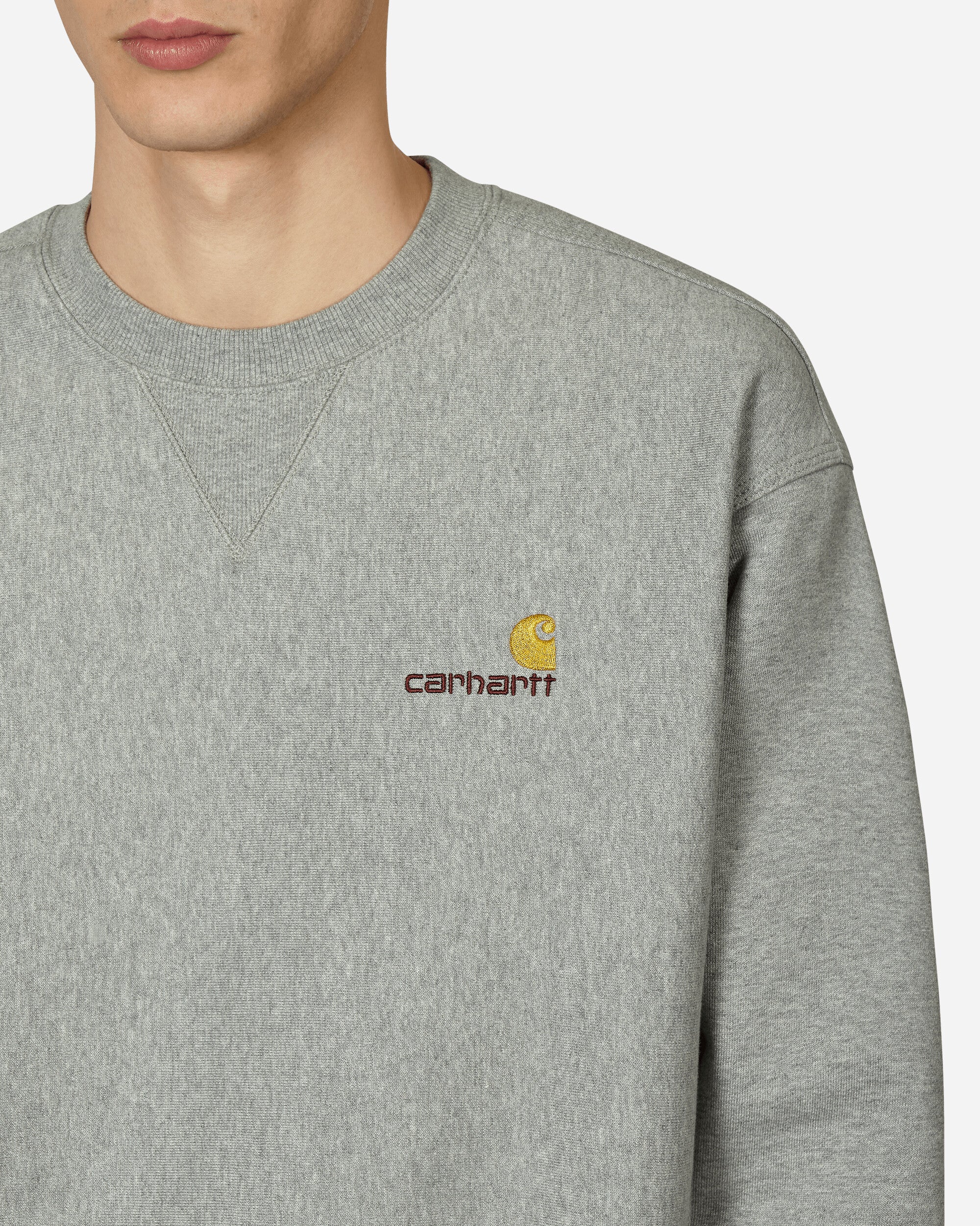 Carhartt Wip American Script Sweat Grey Heather Sweatshirts Crewneck I025475 V6.XX