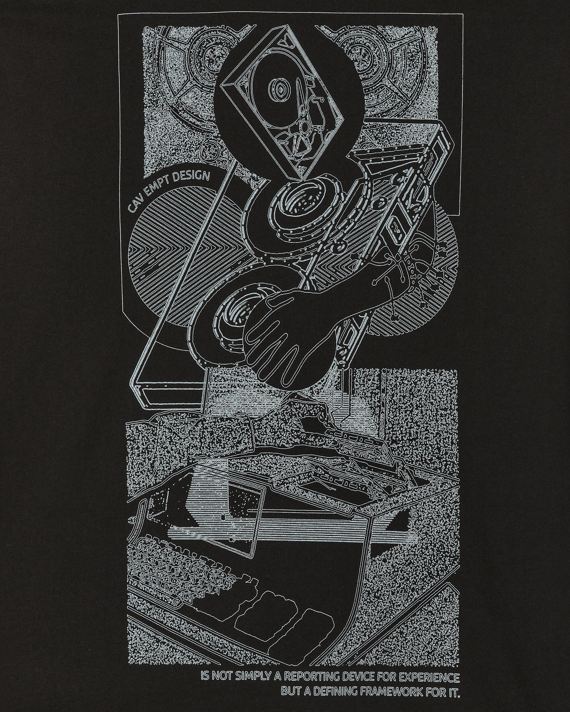 Cav Empt Md Experience Device Big T Black Black-White T-Shirts Shortsleeve CES24T14 001
