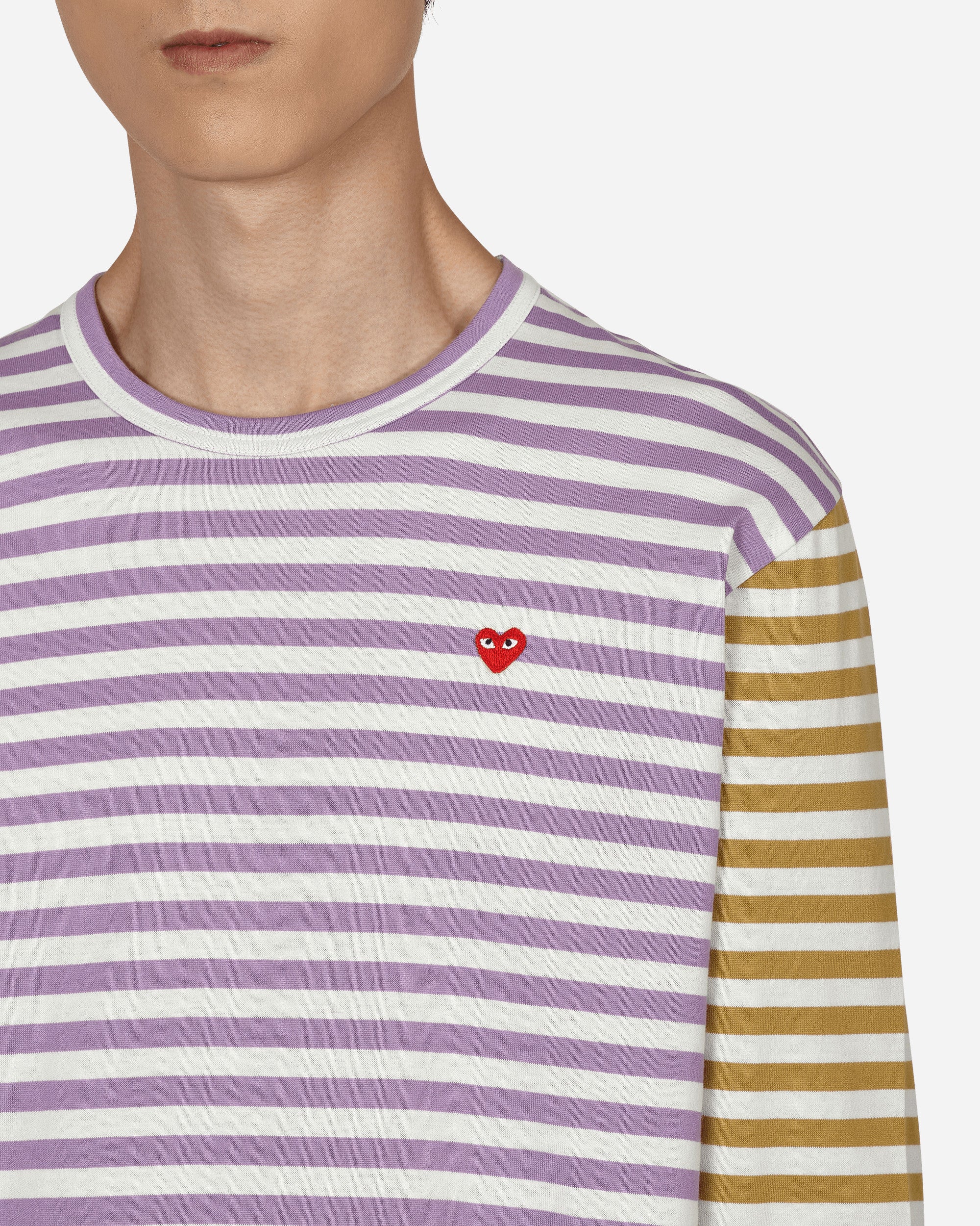 Comme Des Garçons Play Mens T-Shirt Knit Purple Olive T-Shirts Longsleeve P1T318 4