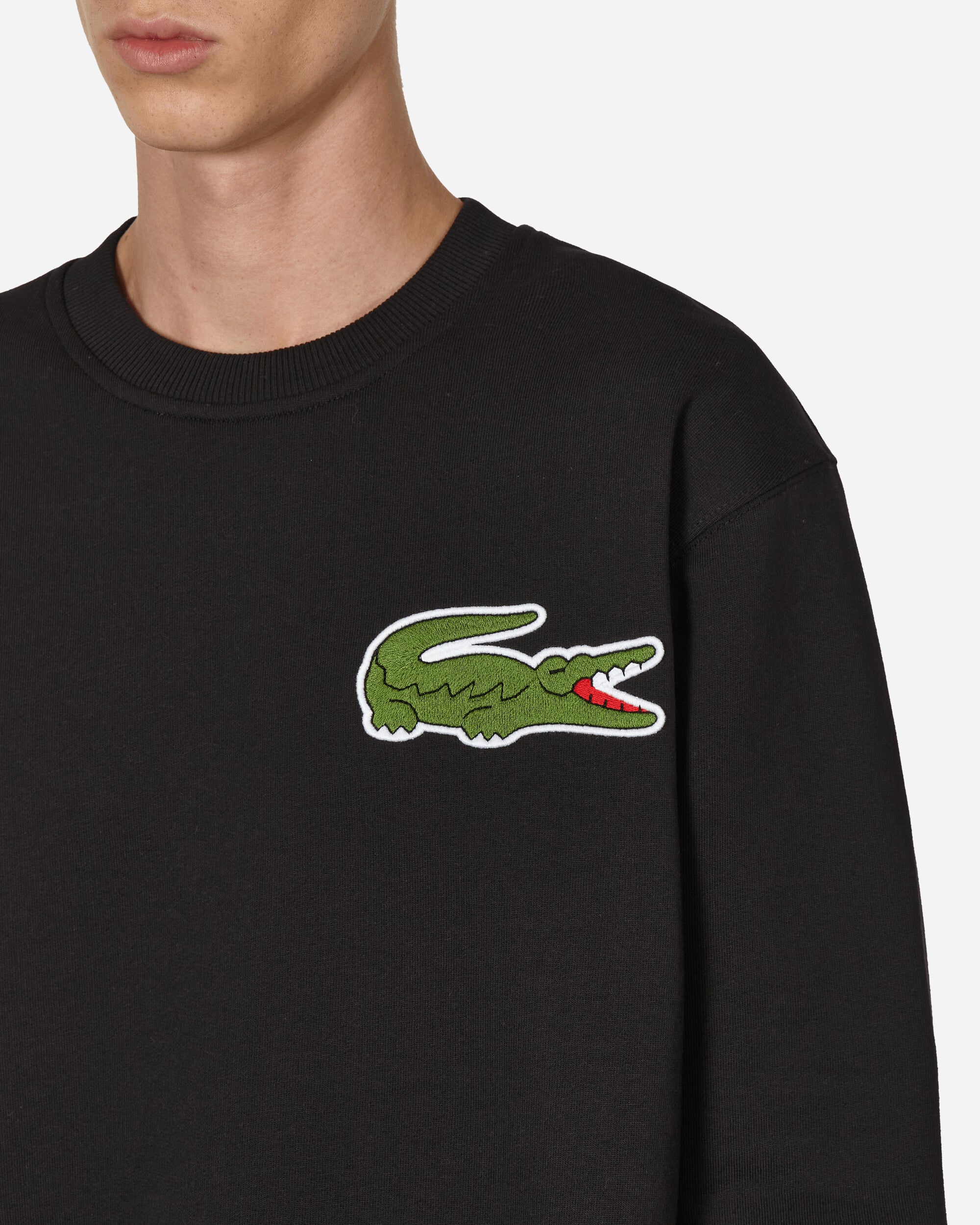 Comme Des Garçons Shirt Mens Sweatshirt Knit X Lacoste Black Sweatshirts Crewneck FL-T005-W23  1