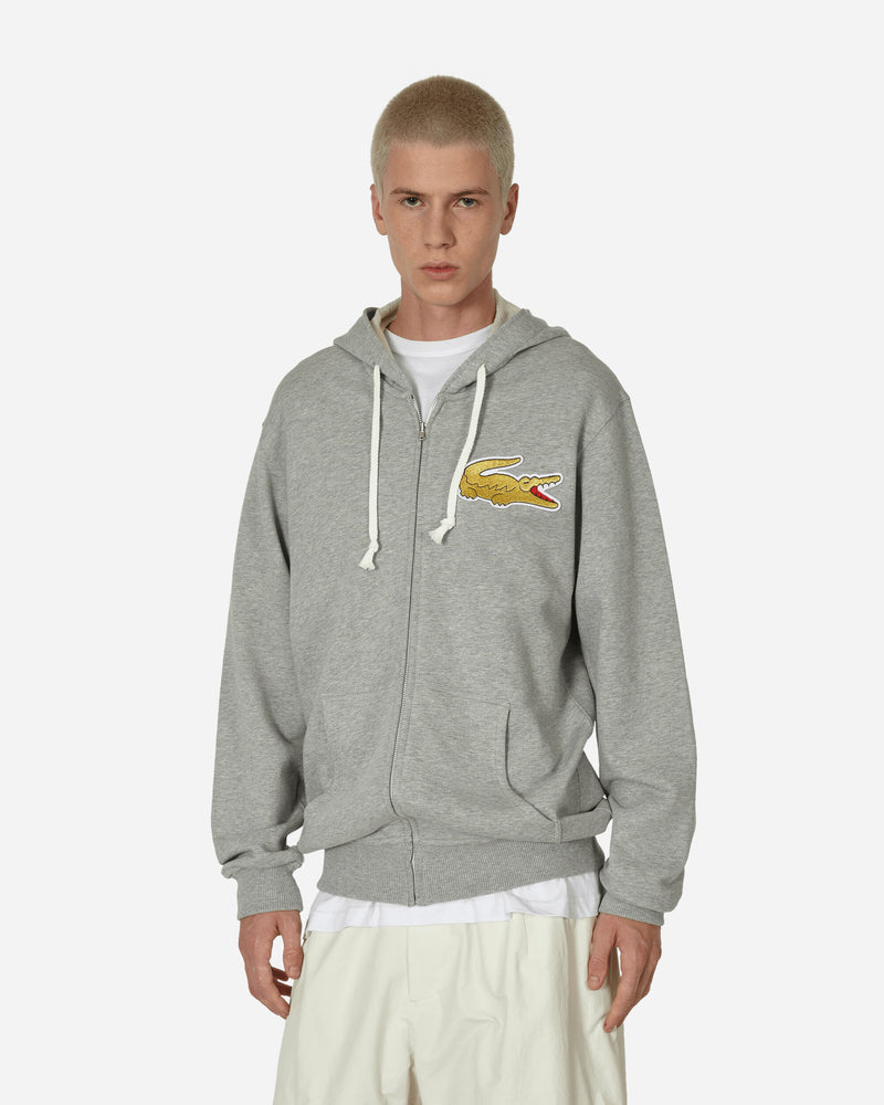 Comme Des Garçons Shirt Mens Zip Up Hooded Sweatshirt Knit X Lacoste Top Grey Sweatshirts Hoodies FL-T006-W23  1