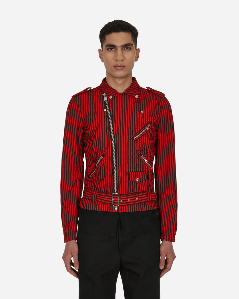 Comme Des Garçons Shirt Jacket Woven Stripes Red Coats and Jackets Jackets FI-J002 1