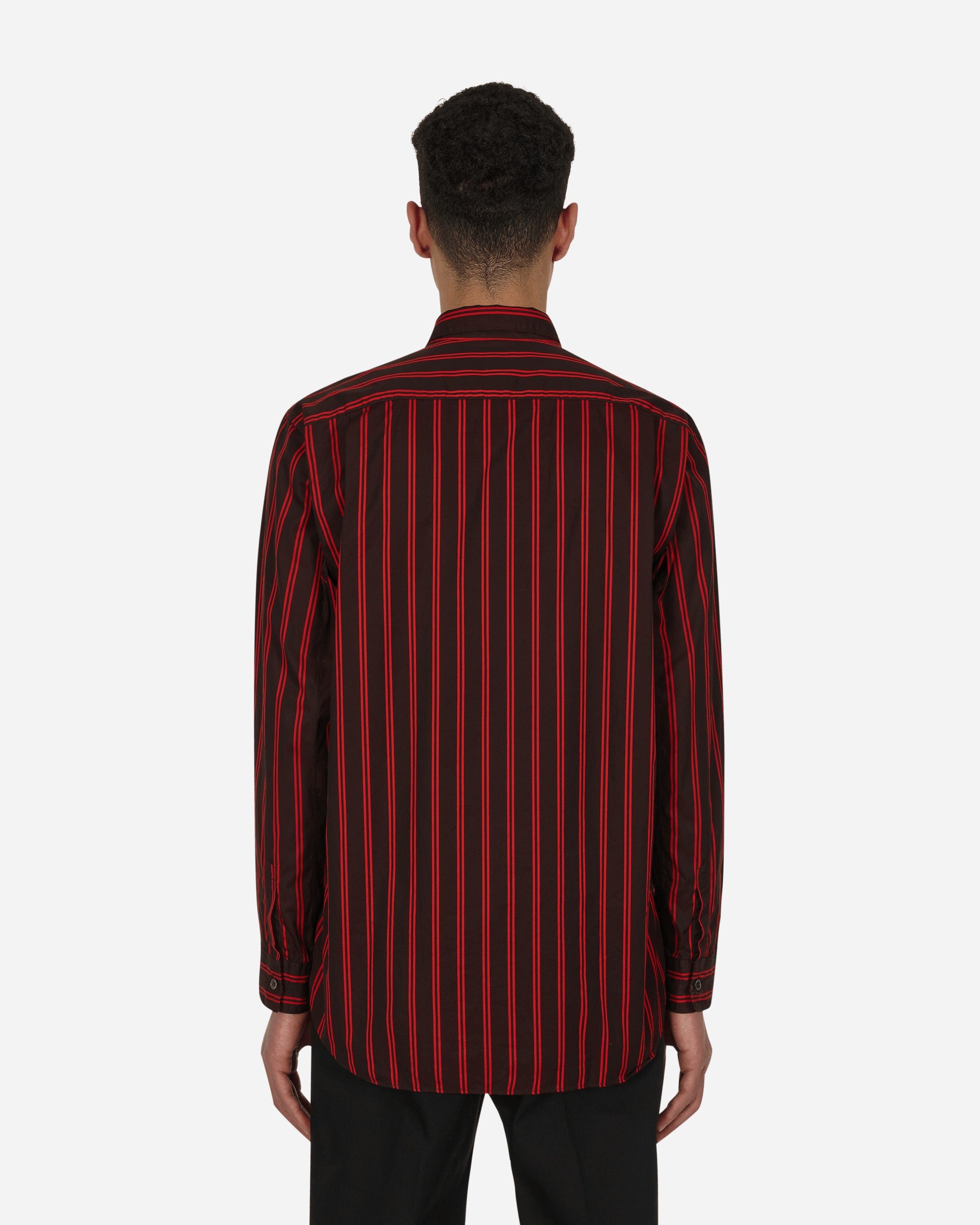 Comme Des Garçons Shirt Shirt Woven Stripes Red Shirts Longsleeve FI-B017 1