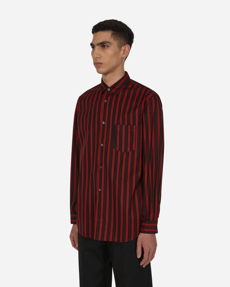 Comme Des Garçons Shirt Shirt Woven Stripes Red Shirts Longsleeve FI-B017 1