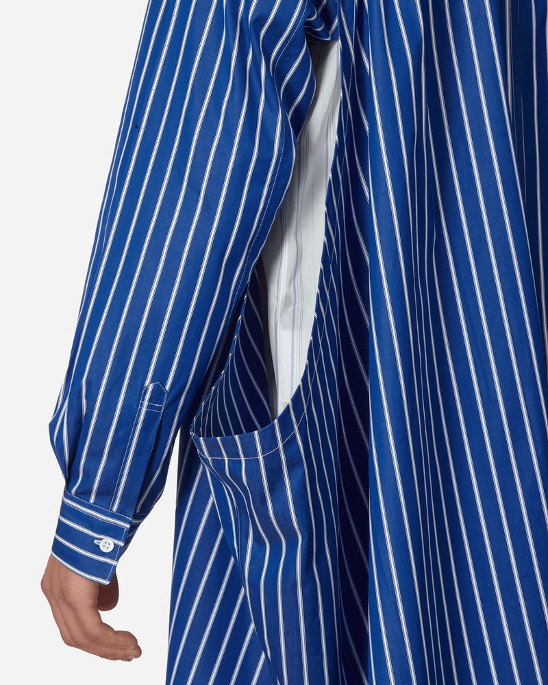 Comme Des Garçons Shirt Oversized Stripe Longsleeve Shirt White / Blue