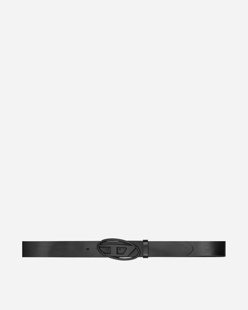 D Buckle Leather Belt Black