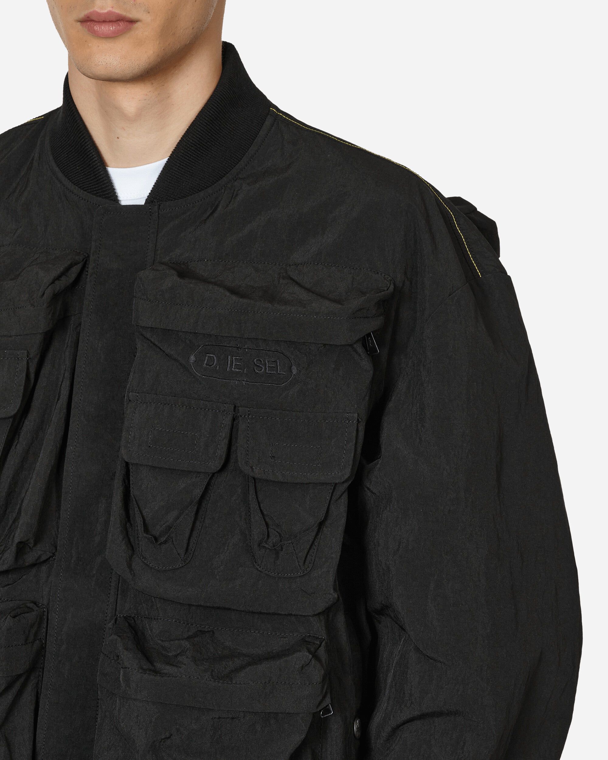 Diesel J-Stain-Short Black Coats and Jackets Bomber Jackets A105020HJAE 9XX