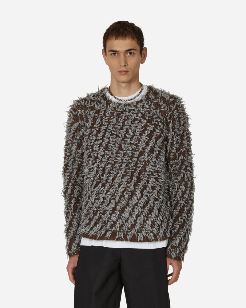 Textured Crewneck Sweater Brown