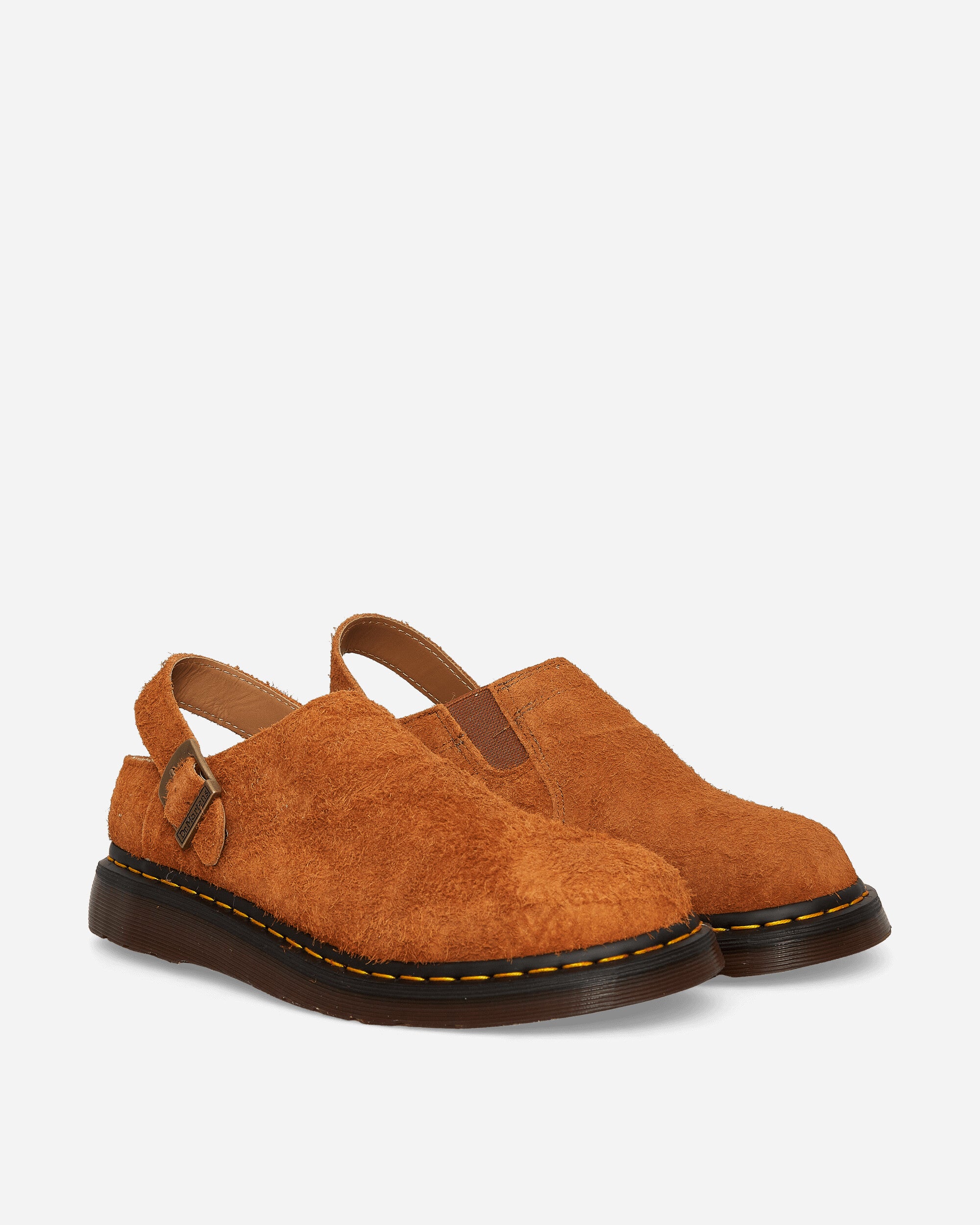 Dr. Martens Buckle Mule Isham Pecan Brown Napped Suede Sandals and Slides Sandals and Mules 30901363 001