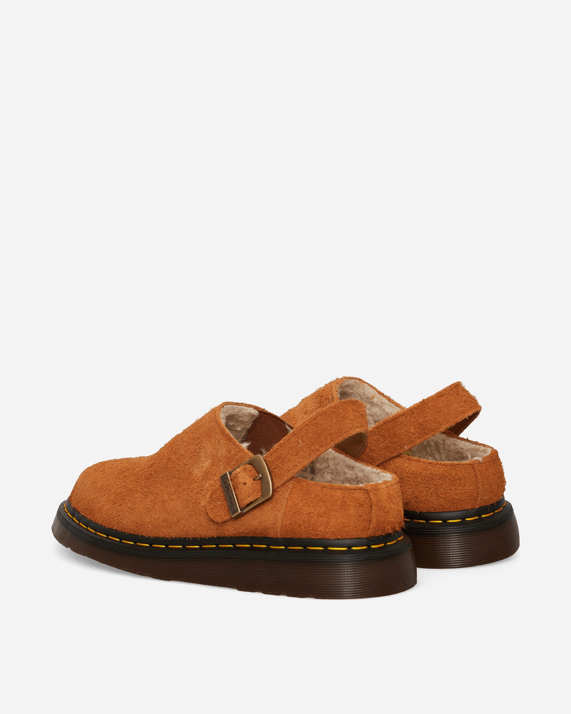 Dr. Martens Buckle Mule Isham Pecan Brown Napped Suede Sandals and Slides Sandals and Mules 30901363 001