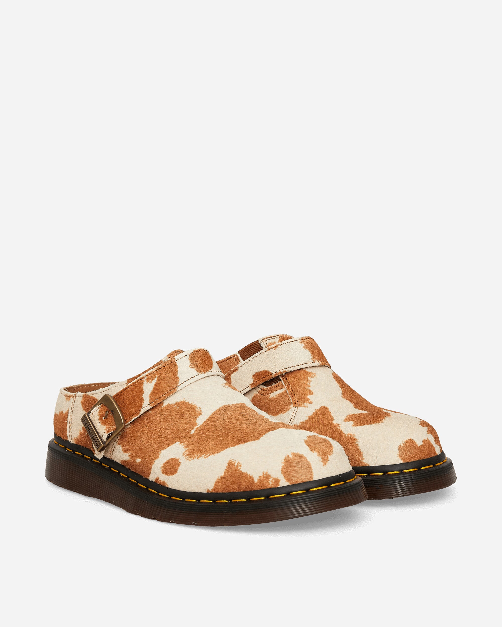 Dr. Martens Buckle Mule Isham Jersey Cow Print Hair On Sandals and Slides Sandals and Mules 31088934 001