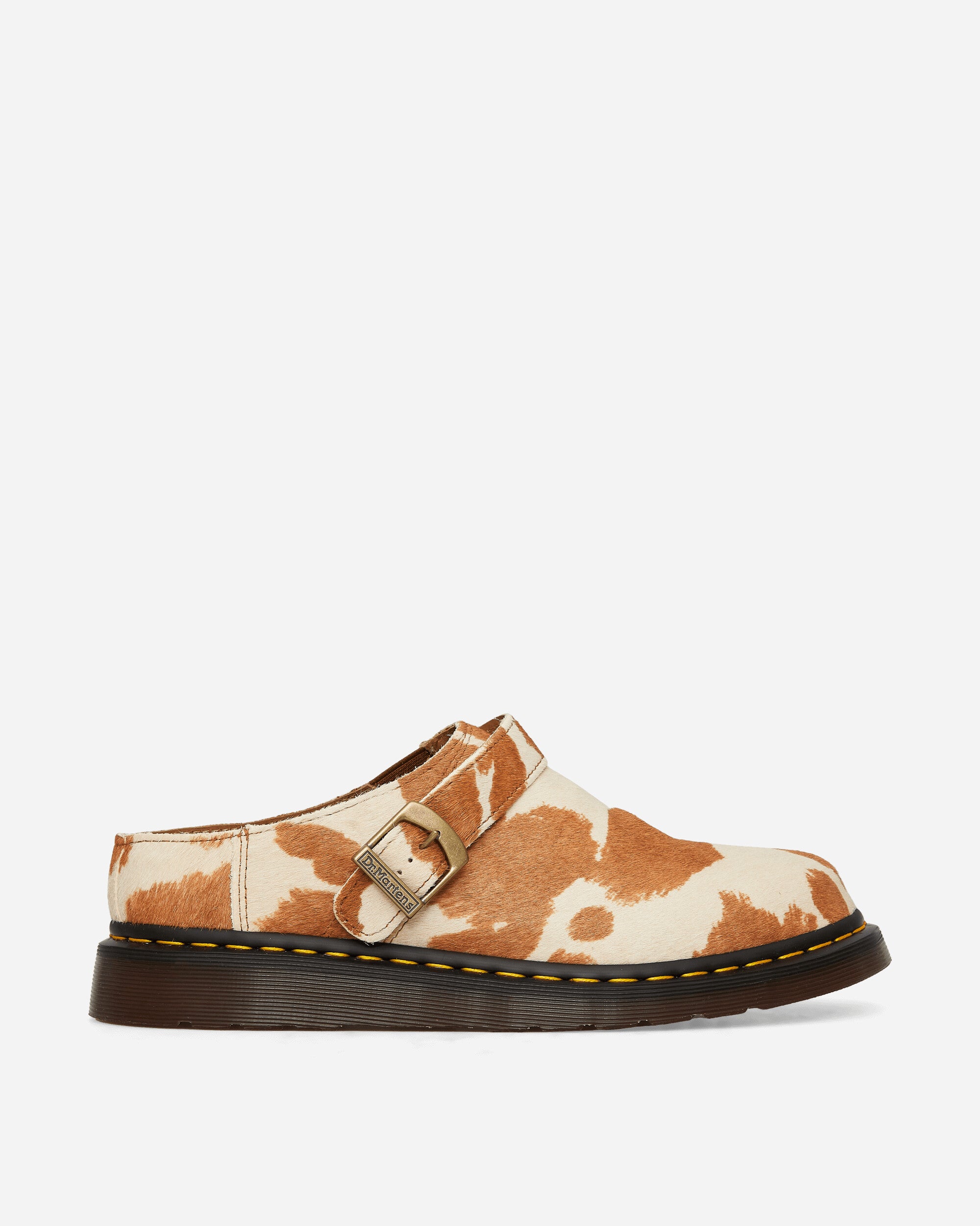 Dr. Martens Buckle Mule Isham Jersey Cow Print Hair On Sandals and Slides Sandals and Mules 31088934 001
