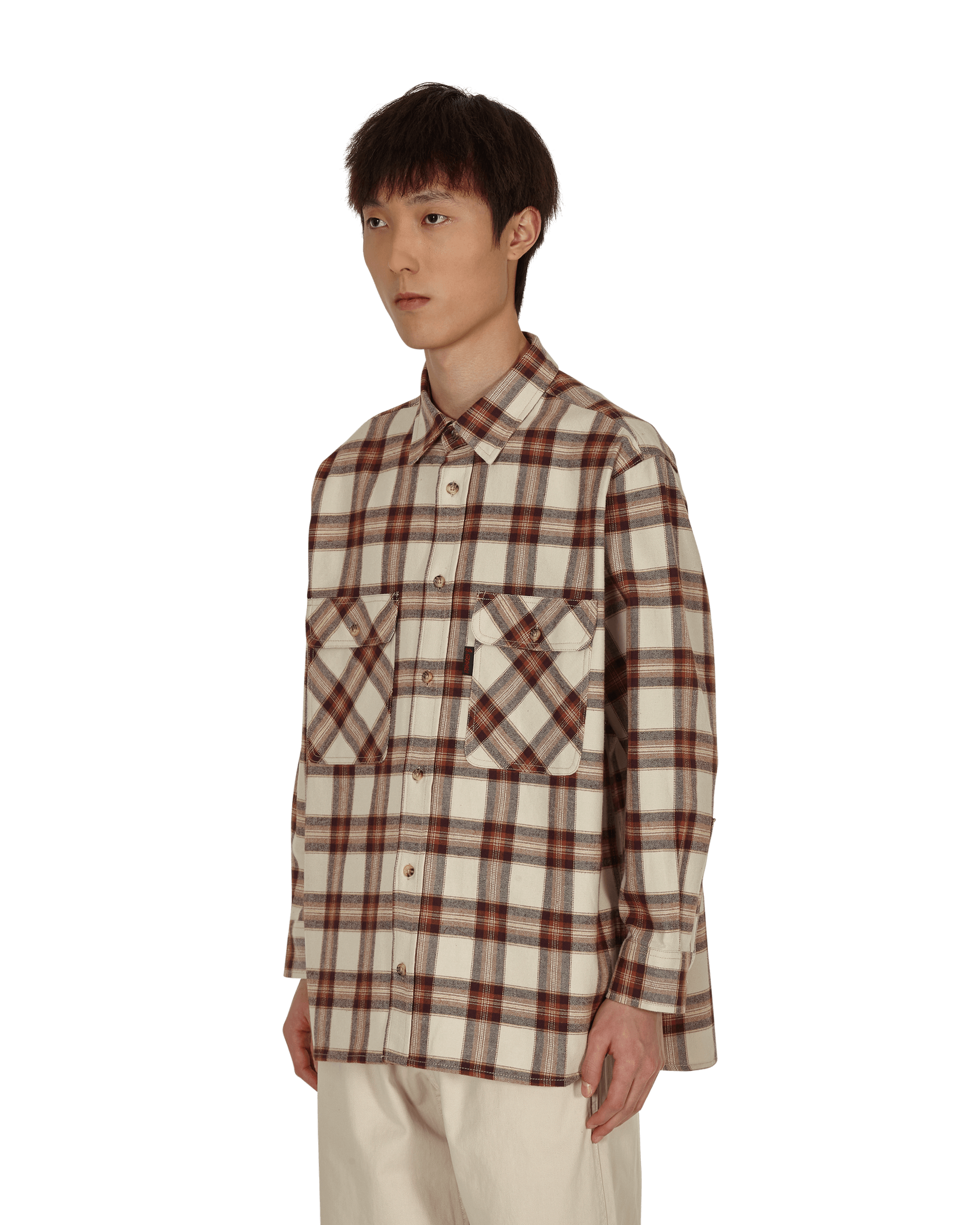 Gramicci Flannel Shirt Beige T-Shirts Longsleeve GUJK-21F053 BEIGE