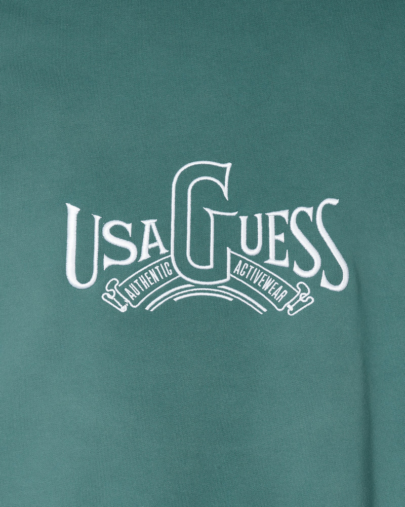 Guess USA Gusa Banner Logo Crewneck Gusa Green Crw Sweatshirts Crewneck M3BQ02KBB40 F8GL