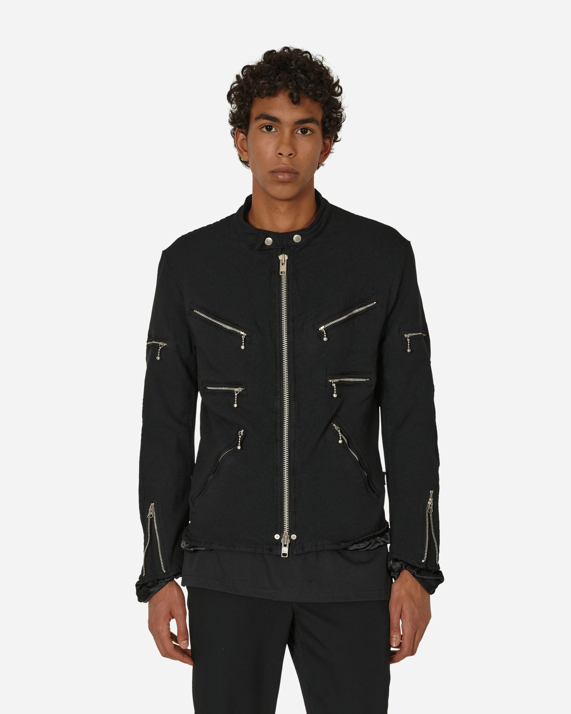 Zipped Biker Jacket Black