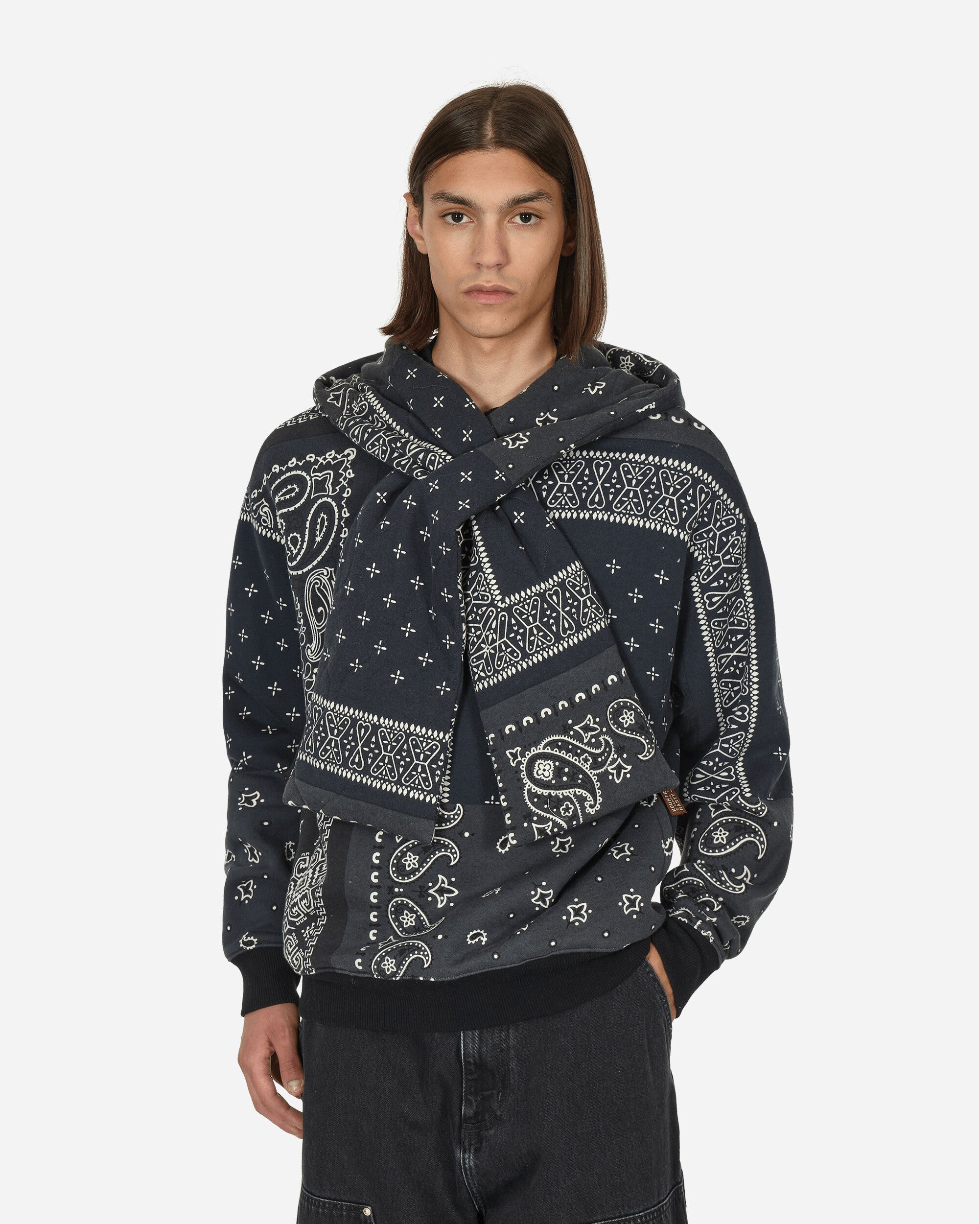 KAPITAL 30/-Swt Knit Bandanna Kesa Parka Black Sweatshirts Hoodies K2303LC024W 1