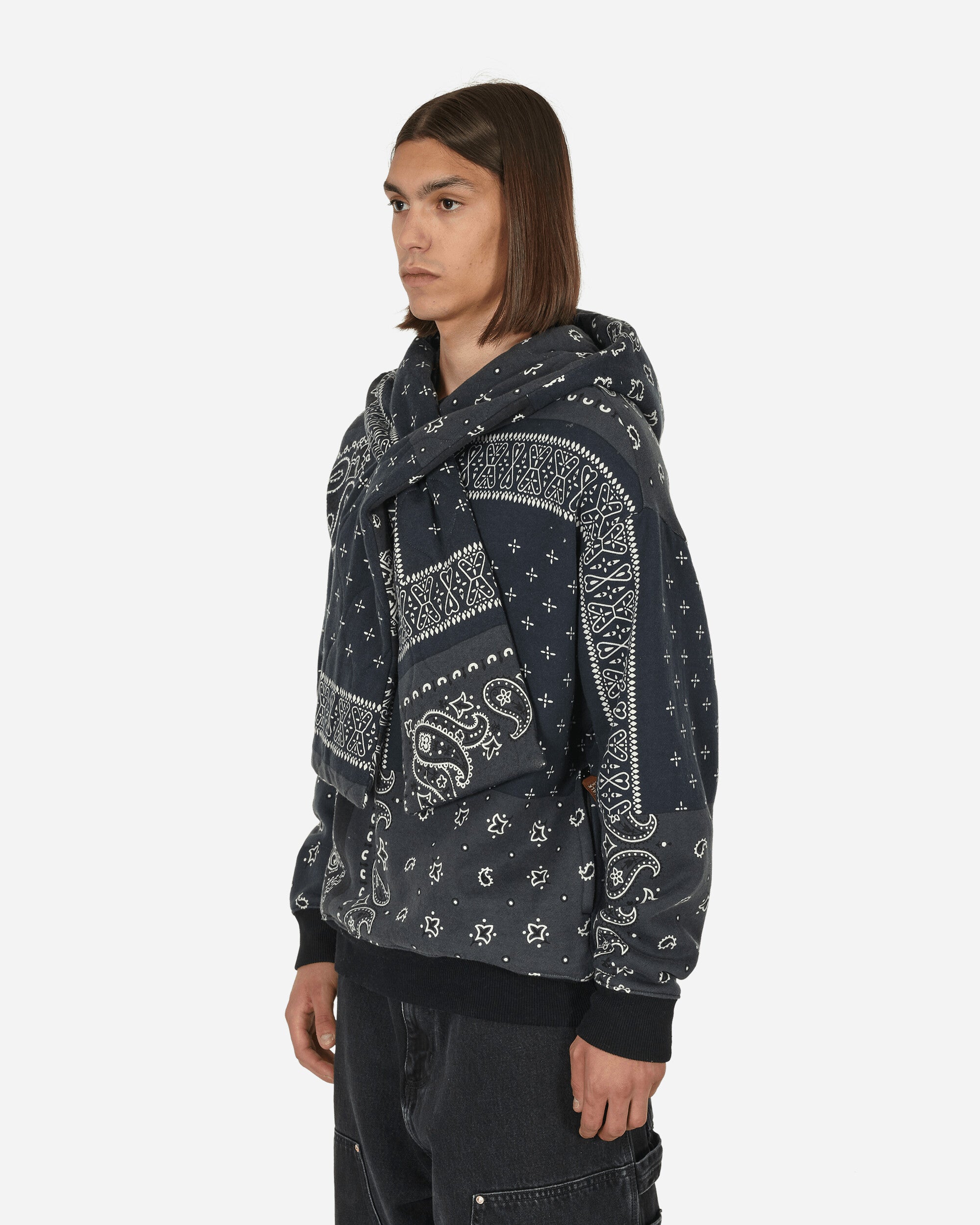 KAPITAL 30/-Swt Knit Bandanna Kesa Parka Black Sweatshirts Hoodies K2303LC024W 1