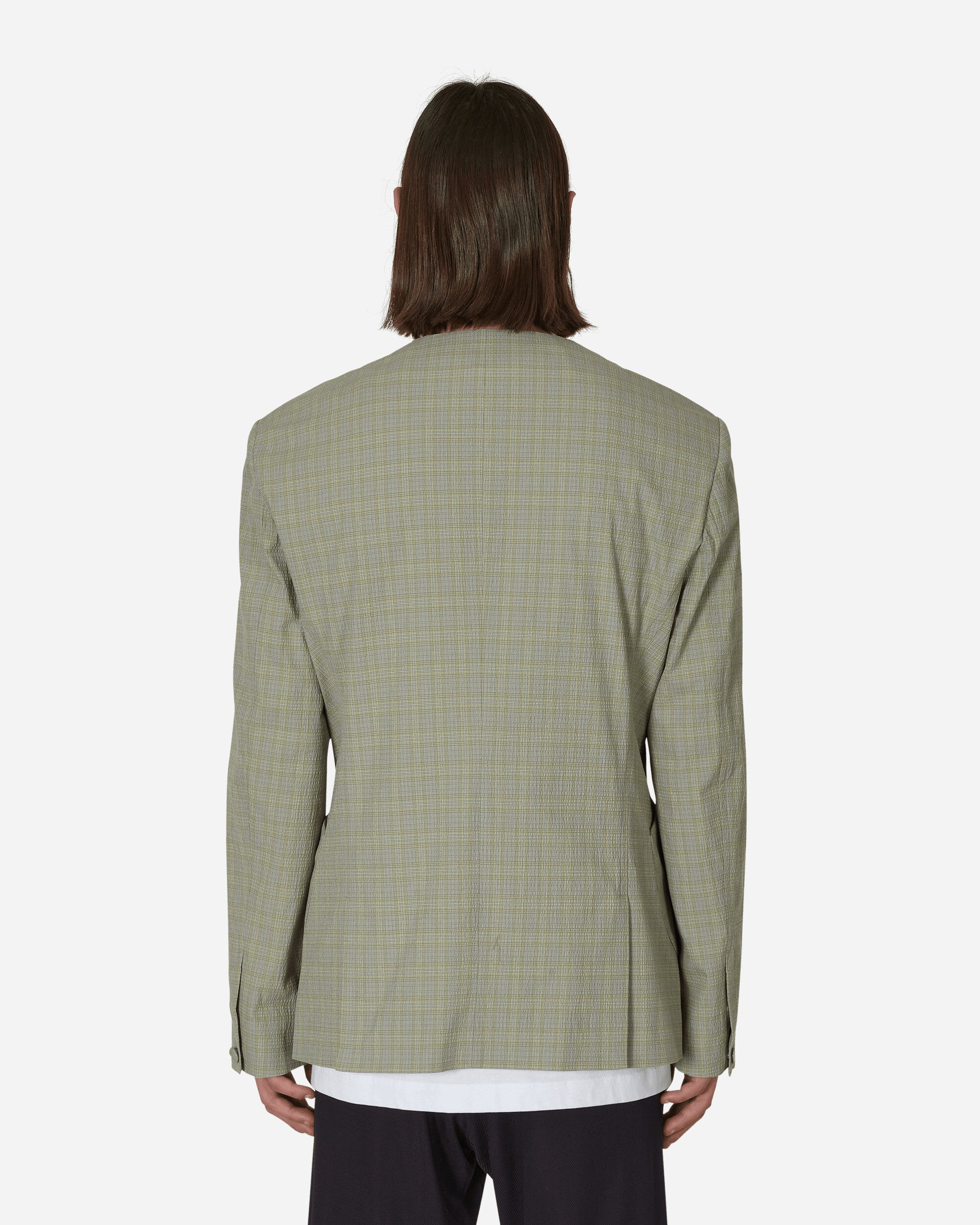 Kiko Kostadinov Oma Reversible Blazer Stone Yellow Check  Coats and Jackets Blazers KKSS23J03-36  001