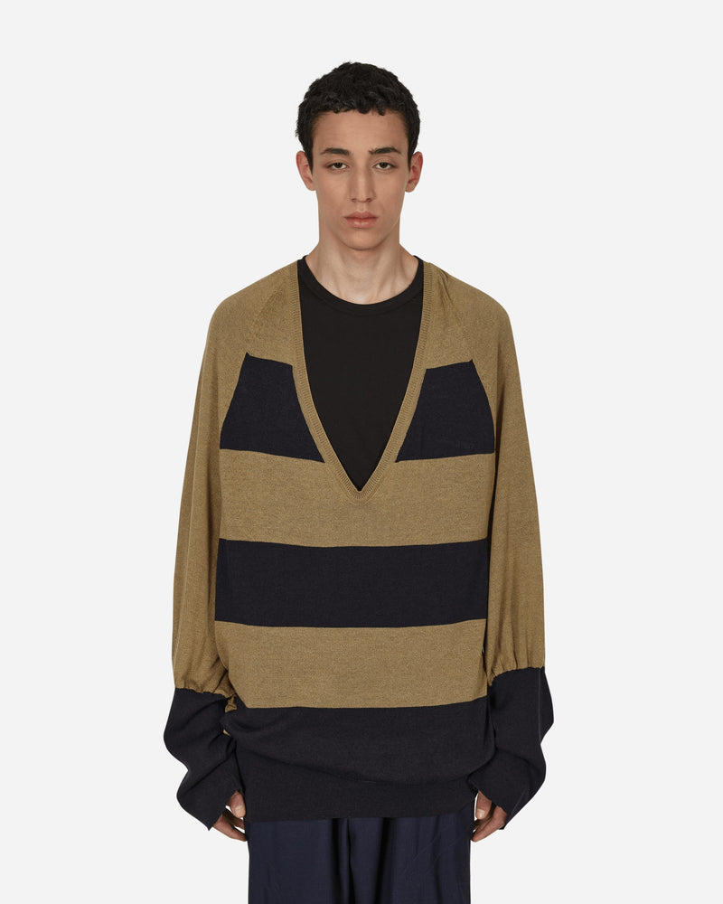 Kiko Kostadinov Haidu Stripe Navy/Beige Stripe Knitwears Sweaters KKSS22KN03-65 001