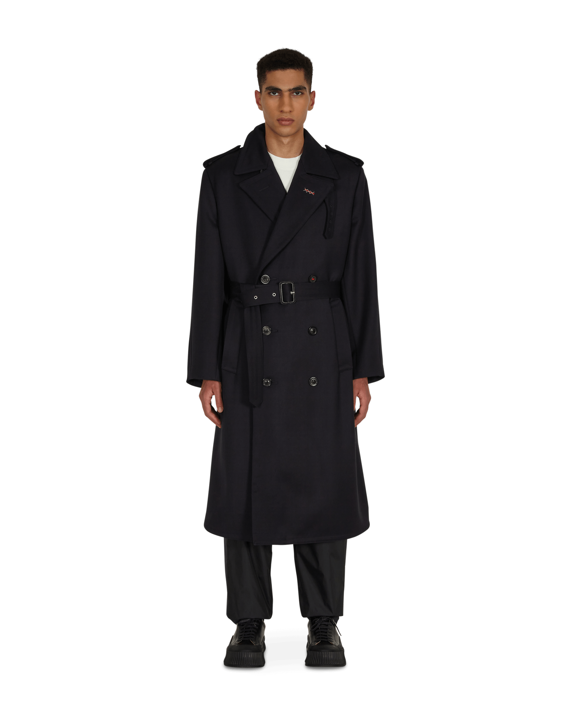 Wool Trench Coat Blue