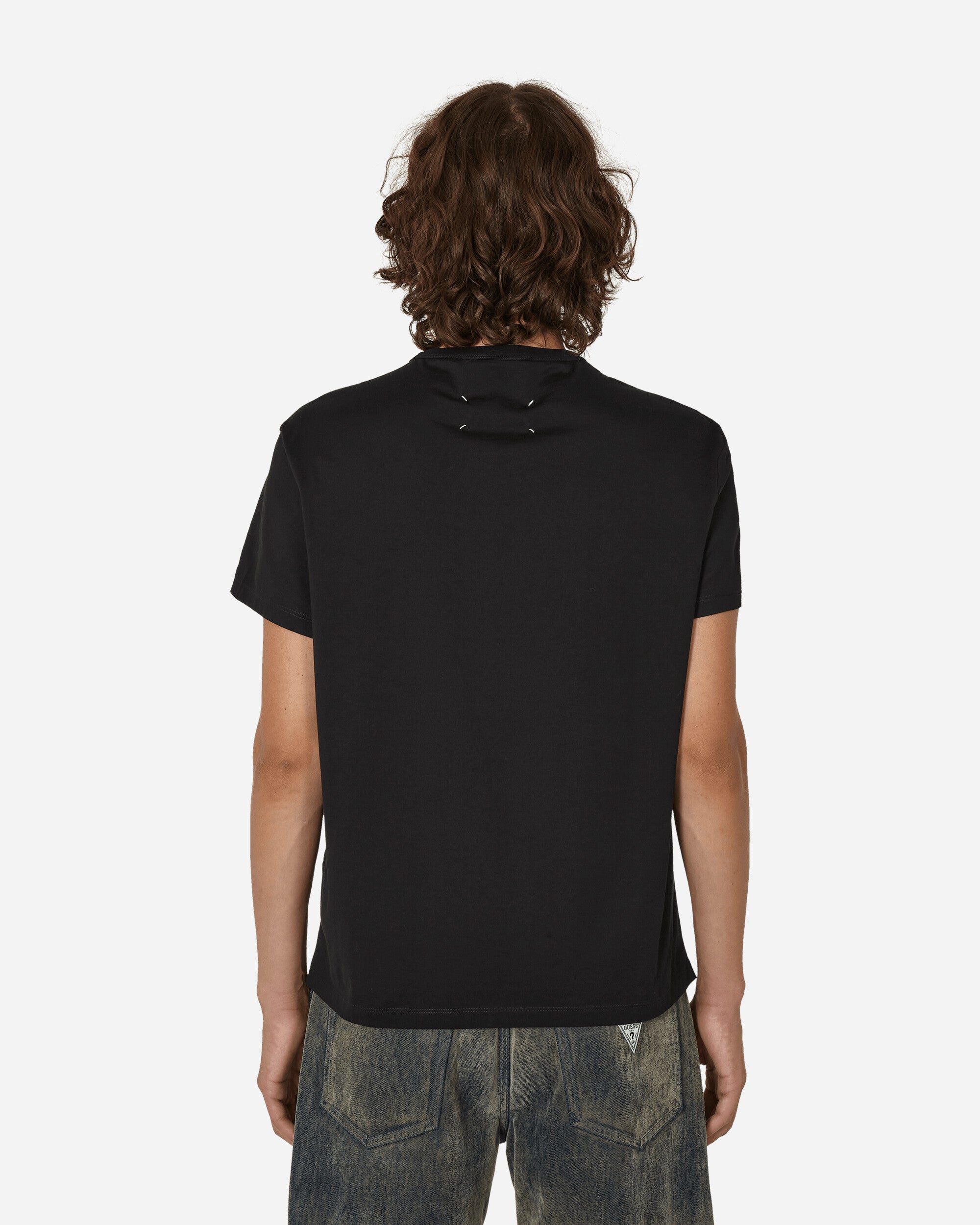 Maison Margiela T-Shirt Black/White Embroidery T-Shirts Shortsleeve S30GC0701 900