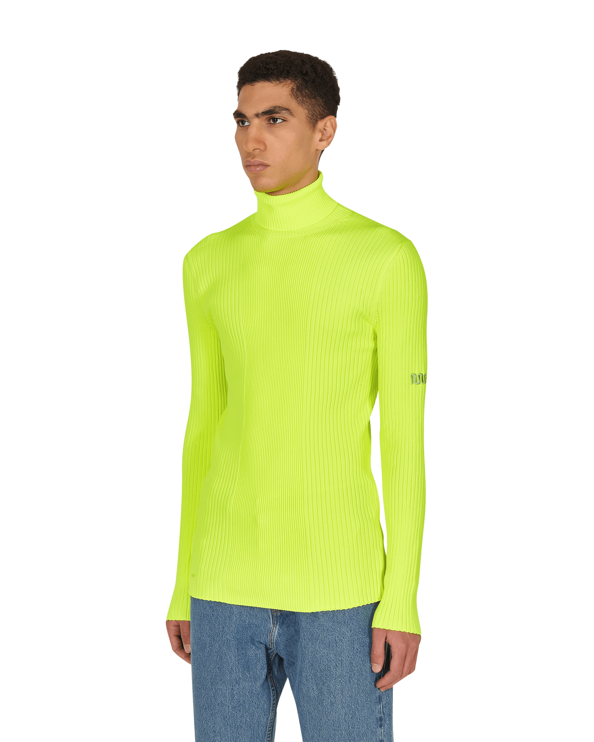 Martine Rose Ribbed Capo Fluo Yellow Knitwears Turtleneck M926KW MR023