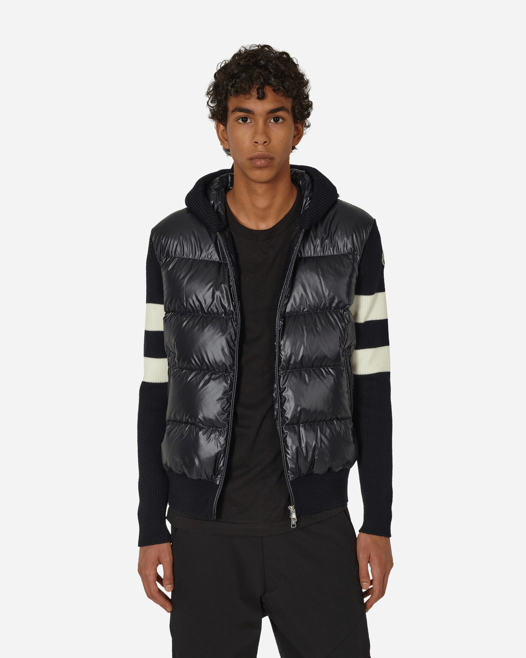 Wool Padded Cardigan Navy