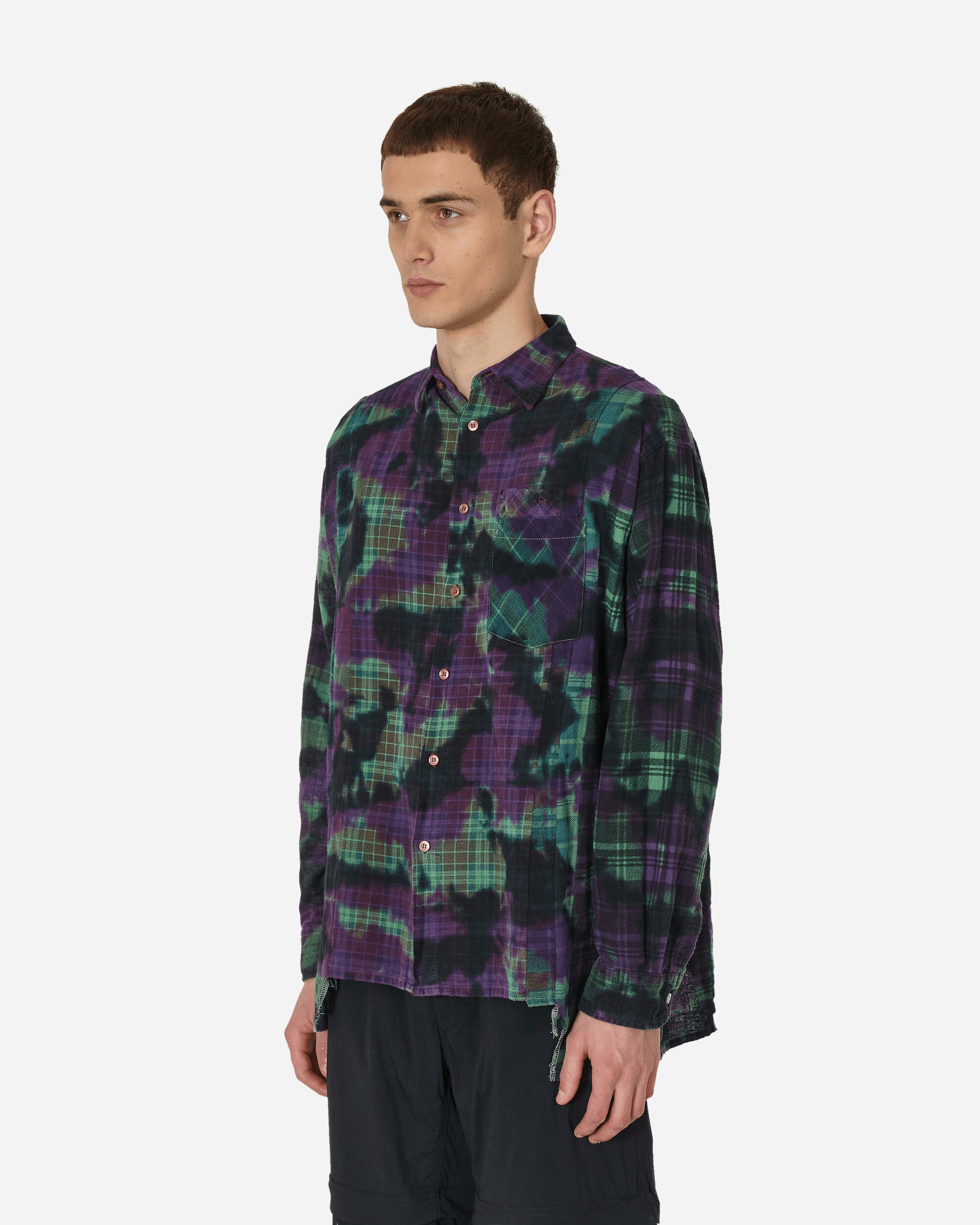 Needles Flannel Shirt - 7 Cuts Wide Shirt / Uneven Dye Assorted Shirts Longsleeve Shirt MR350 1010