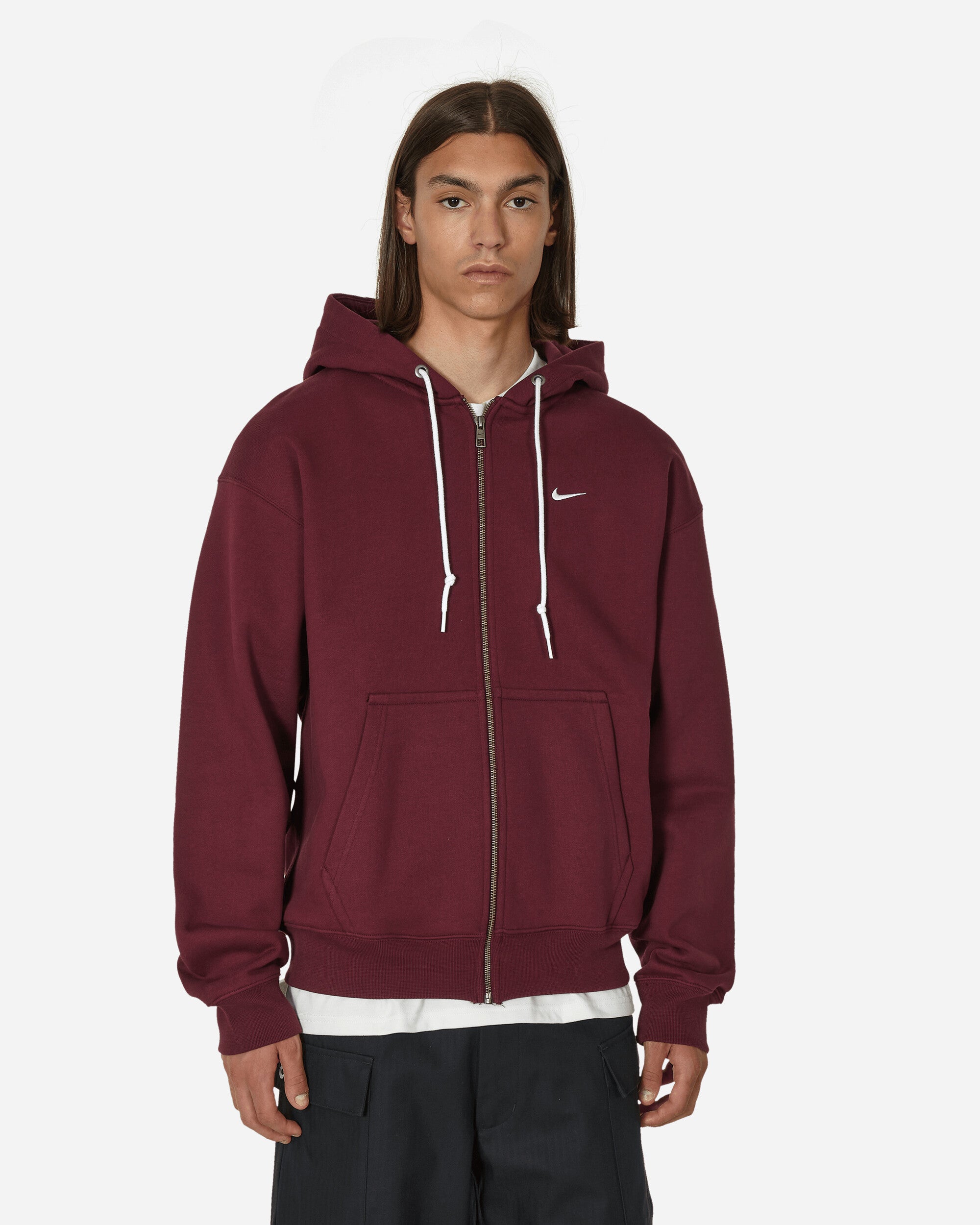 Solo Swoosh Full-Zip Hooded Sweatshirt Night Maroon