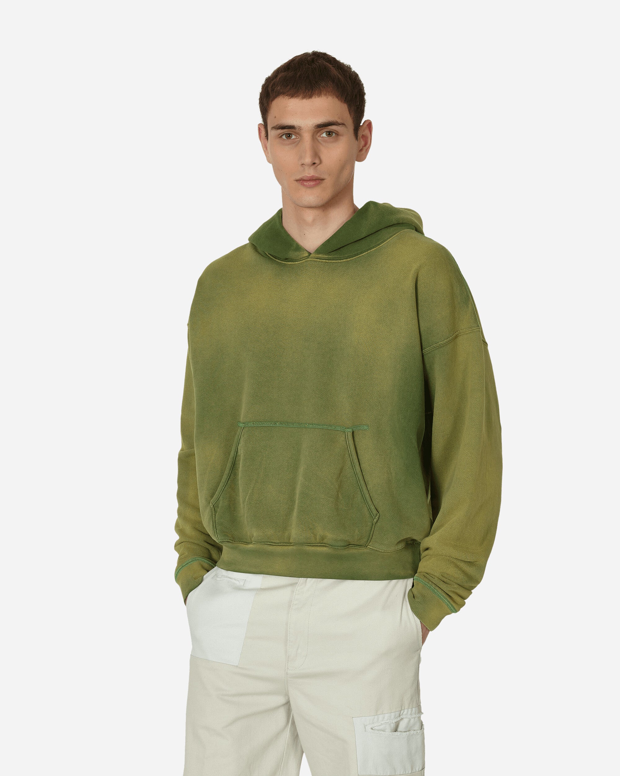 Sun-Faded French Terry Hooded Sweatshirt Olive